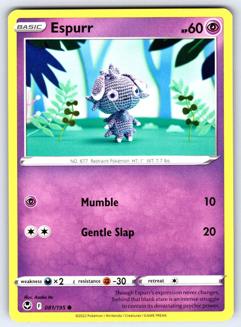 Espurr Common SWSH12: Silver Tempest 081/195 NM 2022