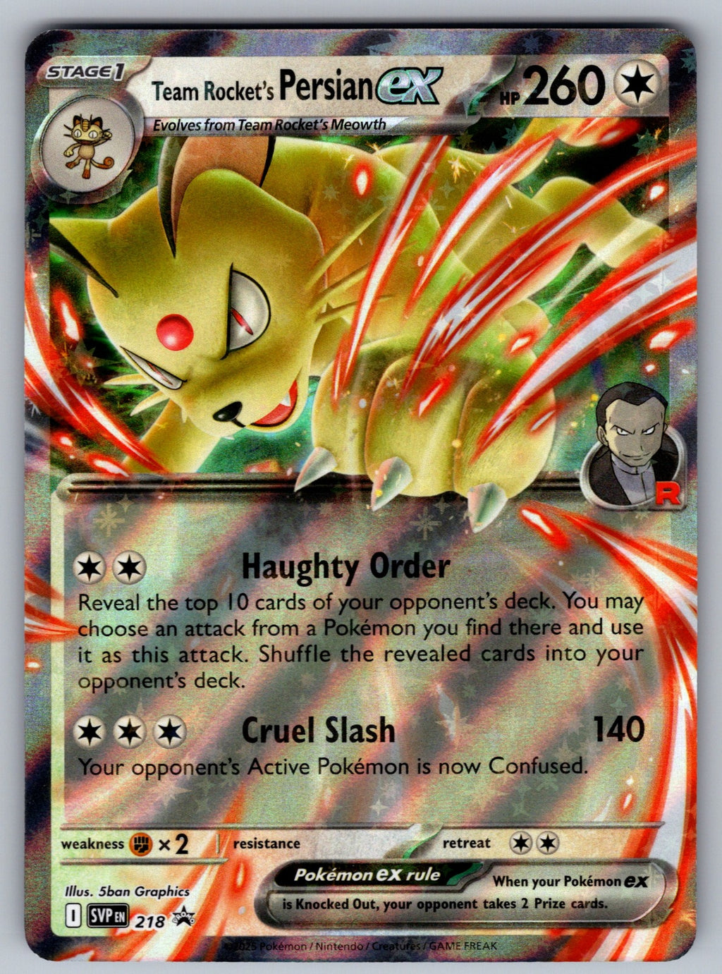 Team Rocket's Persian ex Holo Promo SV: Scarlet & Violet Promo Cards 218 NM 2023