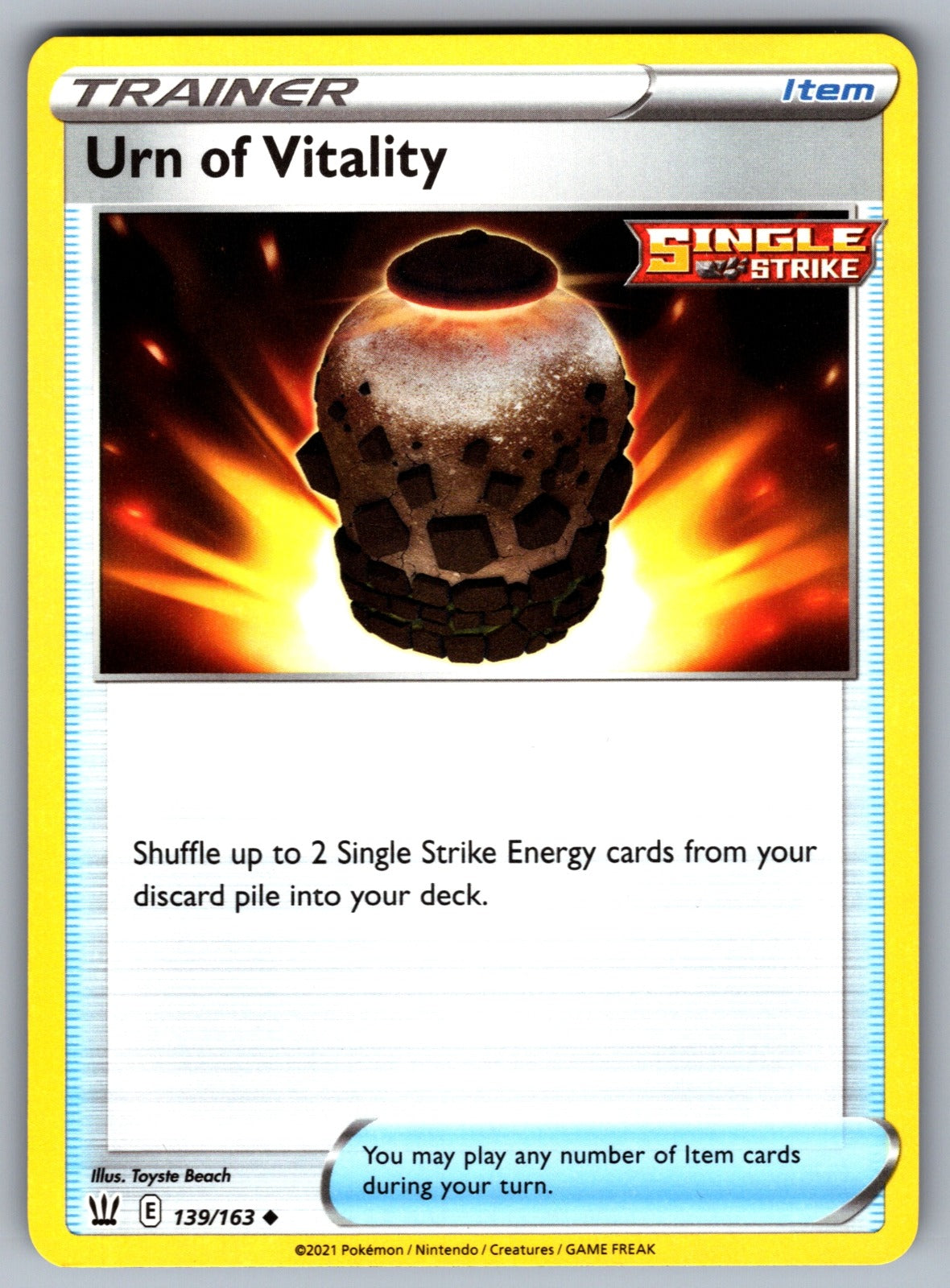 Urn of Vitality Uncommon SWSH05: Battle Styles 139/163 NM 2021