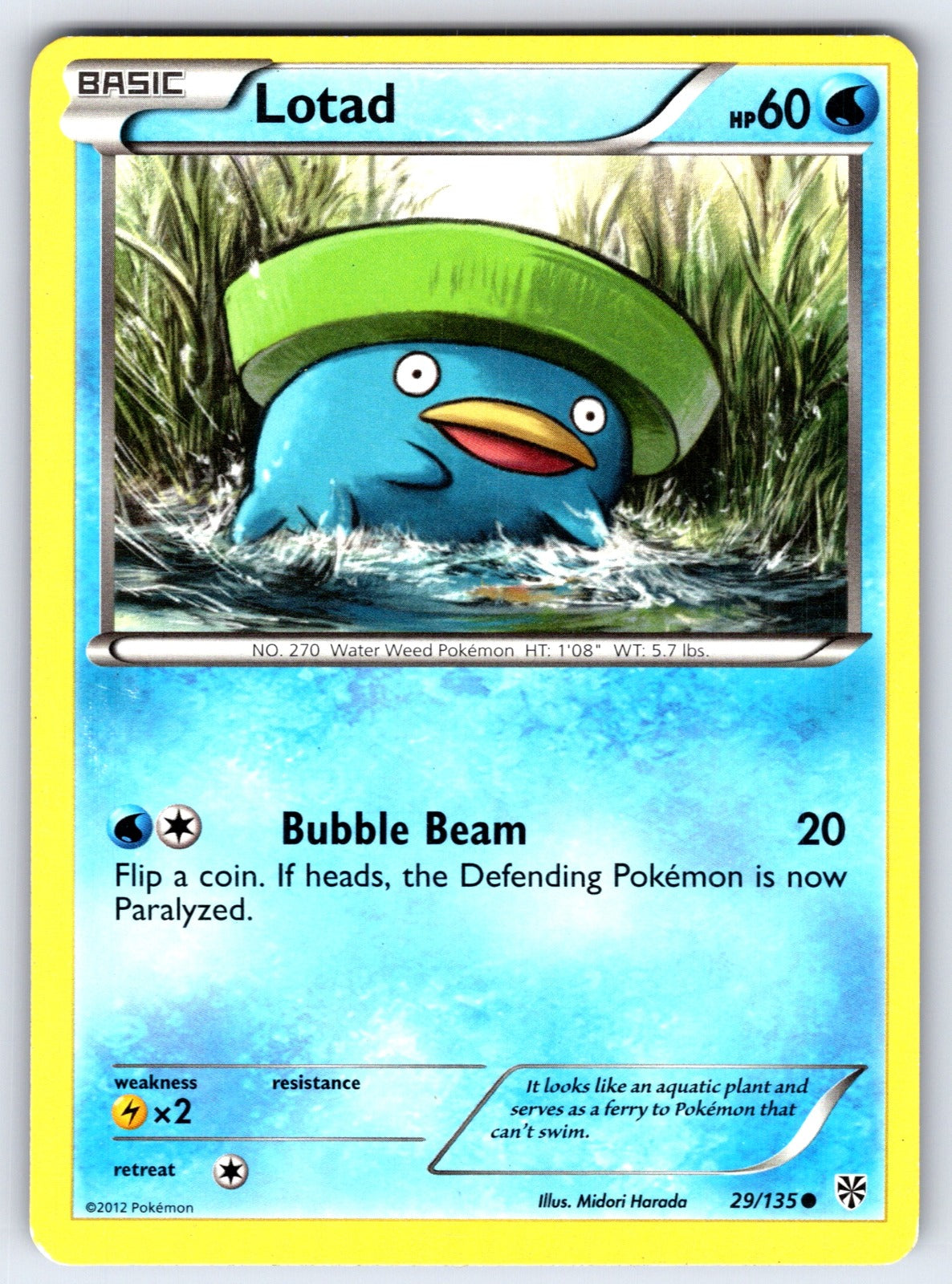 Lotad Common Plasma Storm 29/135 LP 2013
