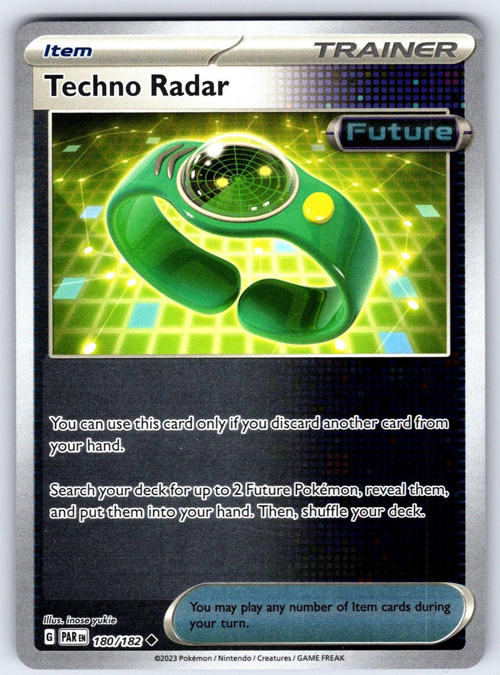 Techno Radar Reverse Holo Uncommon SV04: Paradox Rift 180/182 NM 2023