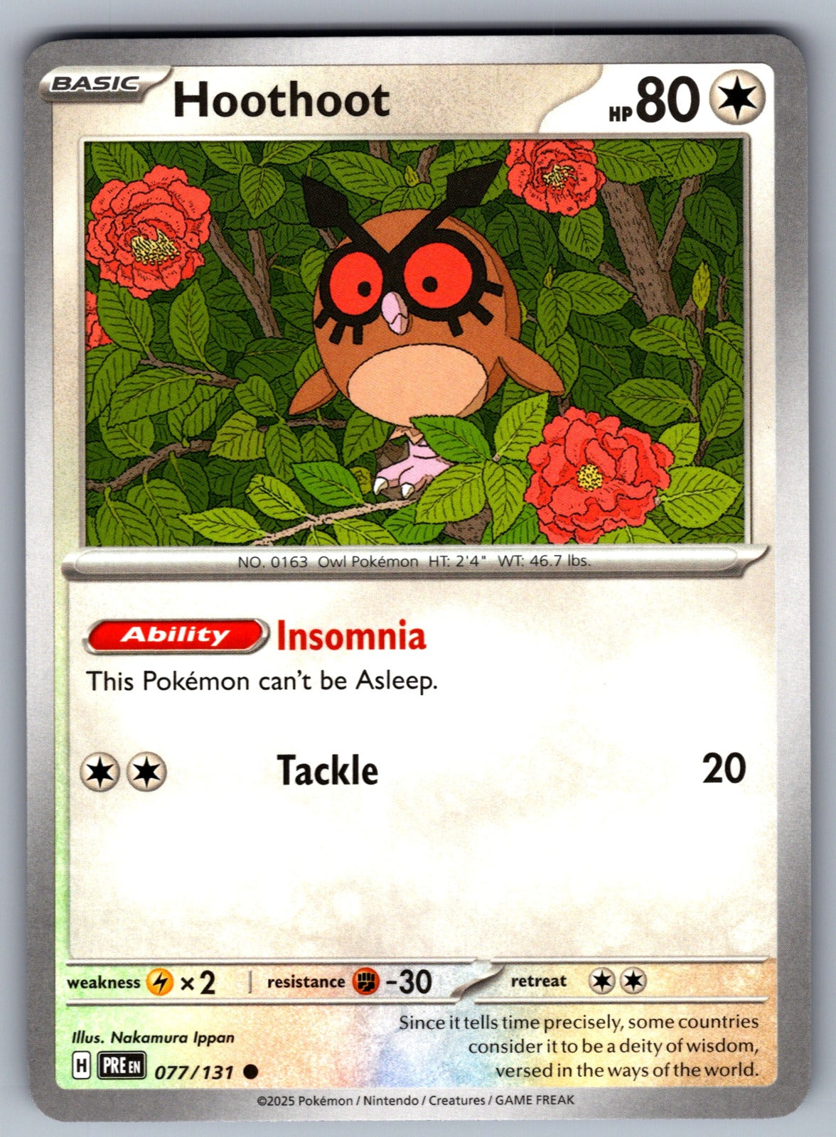 Hoothoot Common SV: Prismatic Evolutions 077/131 NM 2025