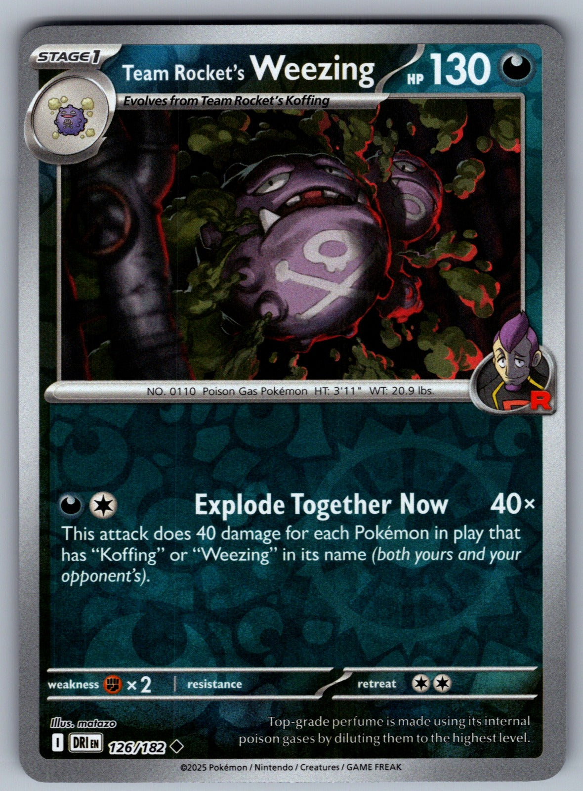 Team Rocket's Weezing Uncommon SV10: Destined Rivals 126/182 NM 2025