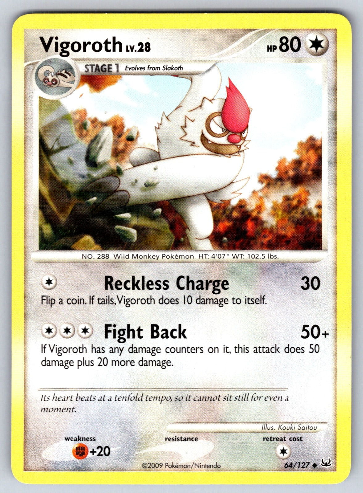Vigoroth Uncommon Platinum 64/127 LP 2009