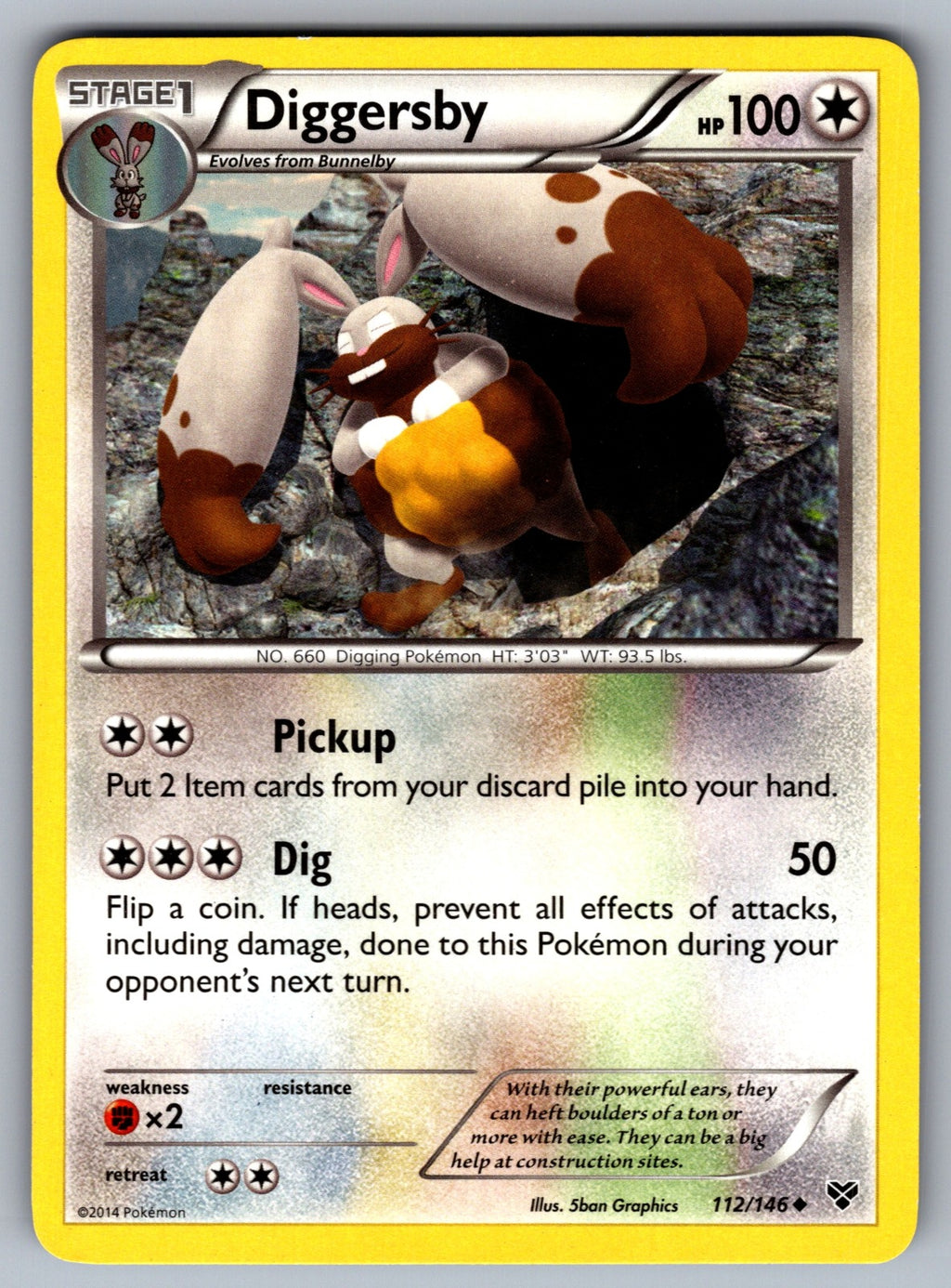 Diggersby Uncommon XY Base Set 112/146 LP 2014