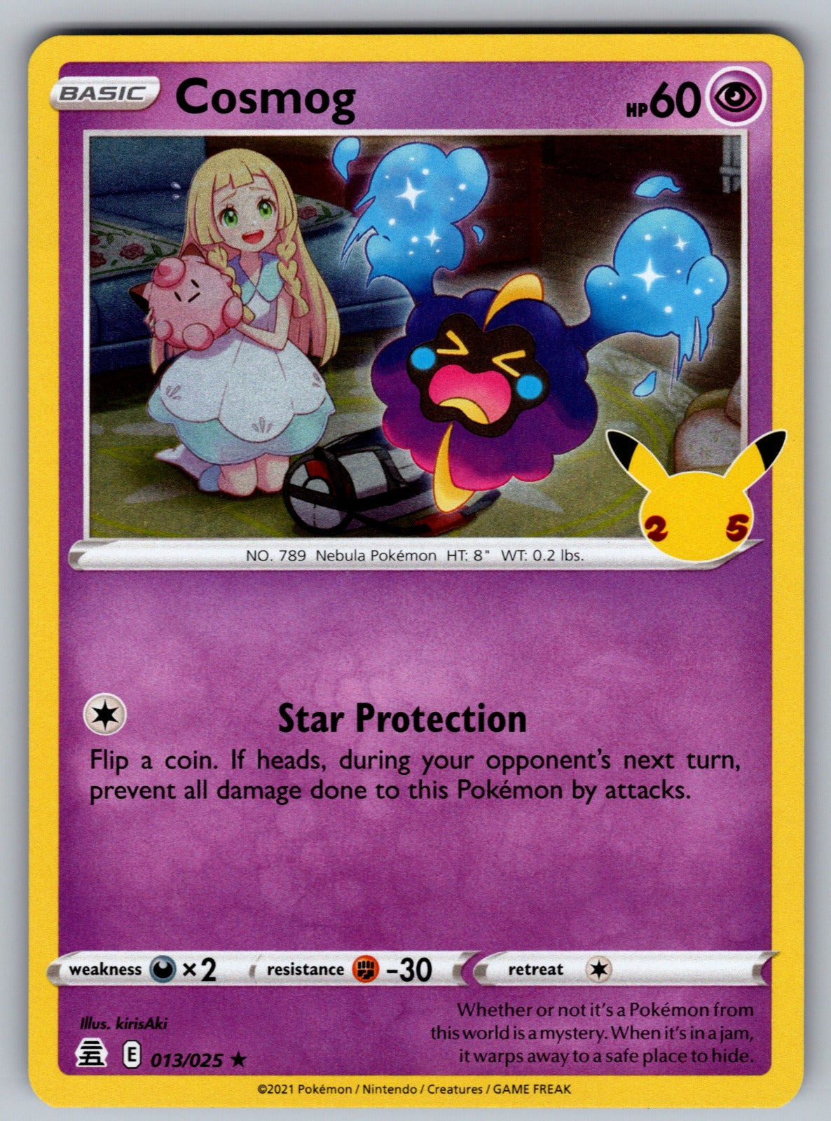 Cosmog Holo Rare Celebrations 013/025 NM 2021