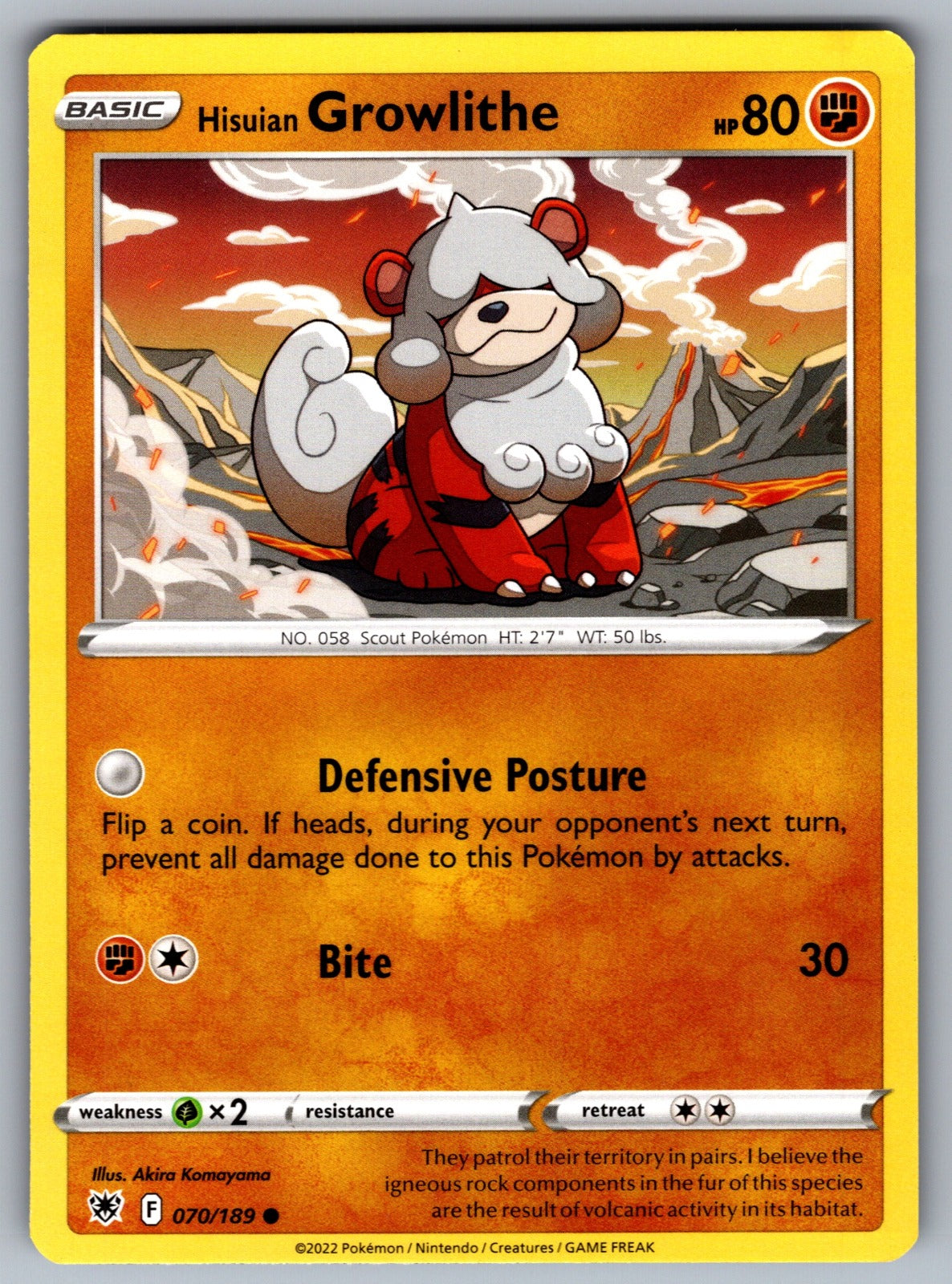 Hisuian Growlithe Common SWSH10: Astral Radiance 070/189 NM 2022