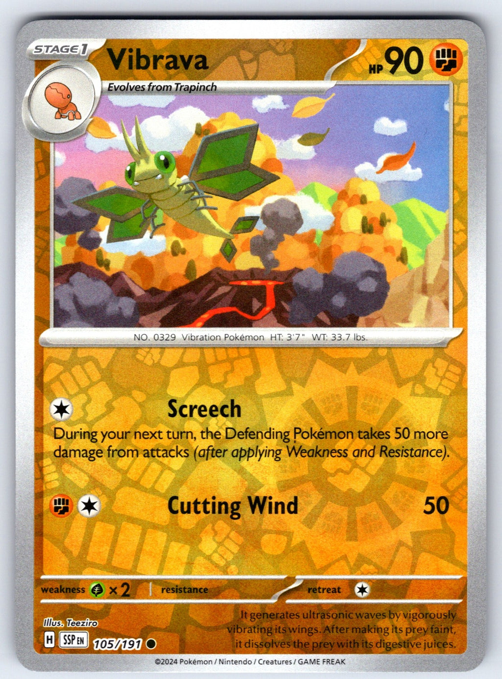 Vibrava Reverse Holo Common SV08: Surging Sparks 105/191 NM 2024