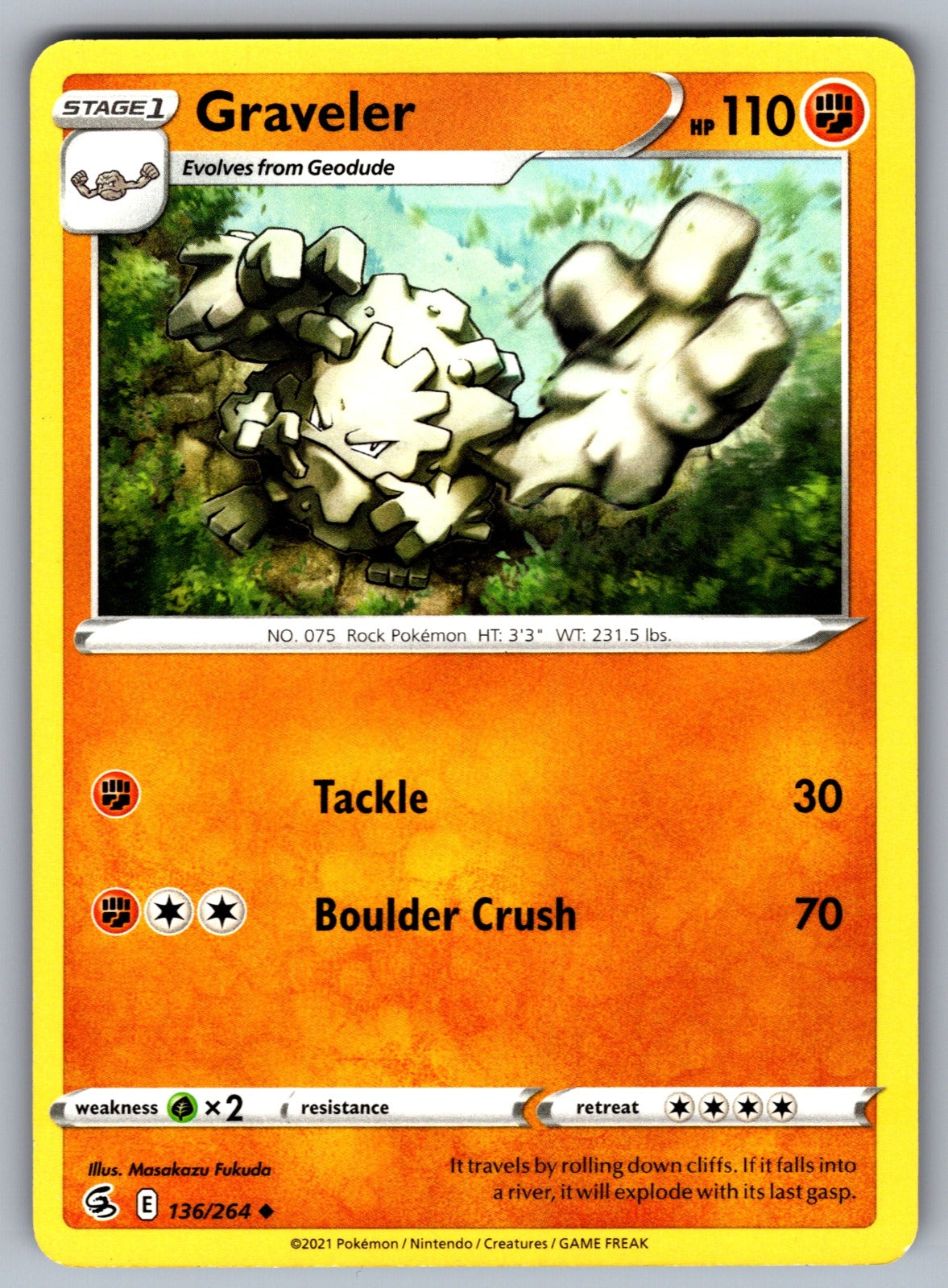 Graveler Uncommon SWSH08: Fusion Strike 136/264 NM 2021