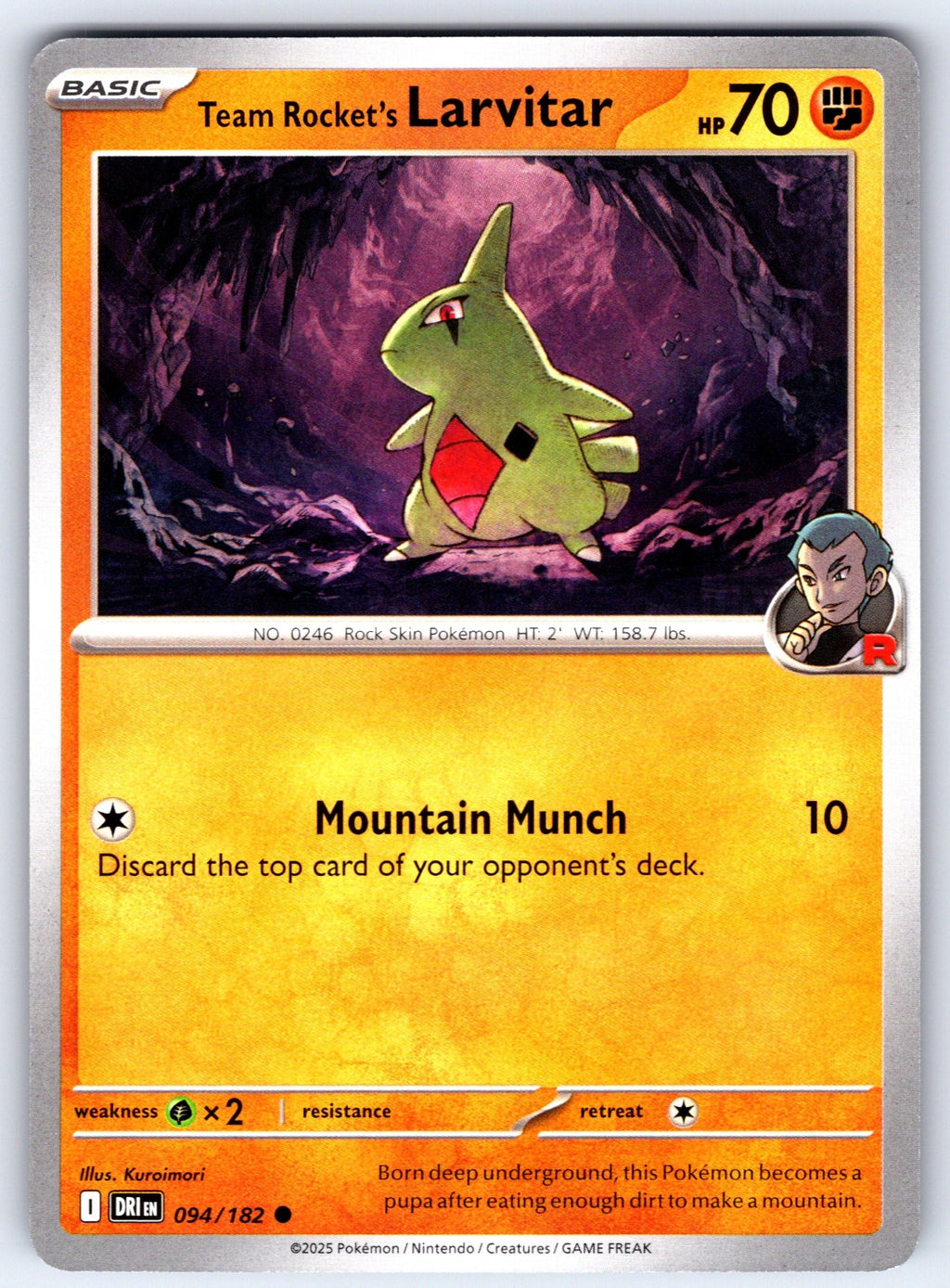 Team Rocket's Larvitar Common SV10: Destined Rivals 094/182 NM 2025