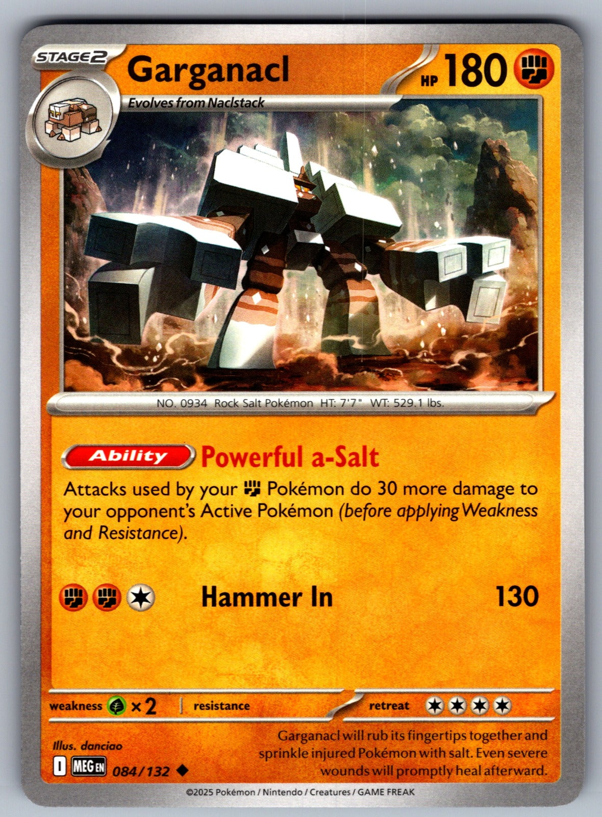 Garganacl Uncommon ME01: Mega Evolution 084/132 NM 2025