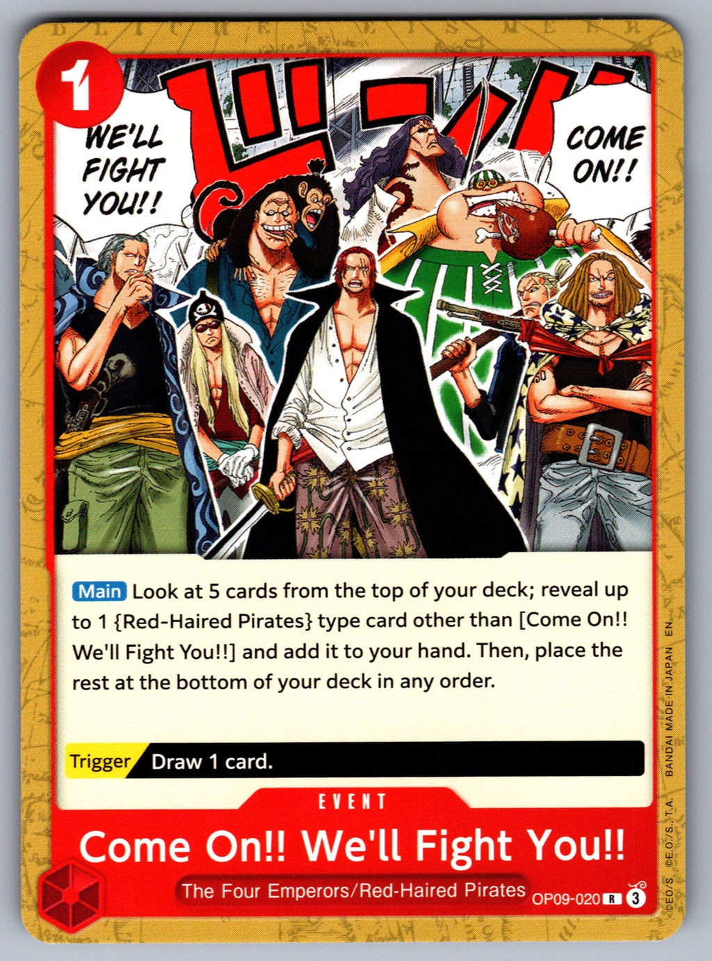 Come On!! We'll Fight You!! Foil R Emperors in the New World OP09-020 NM 2024