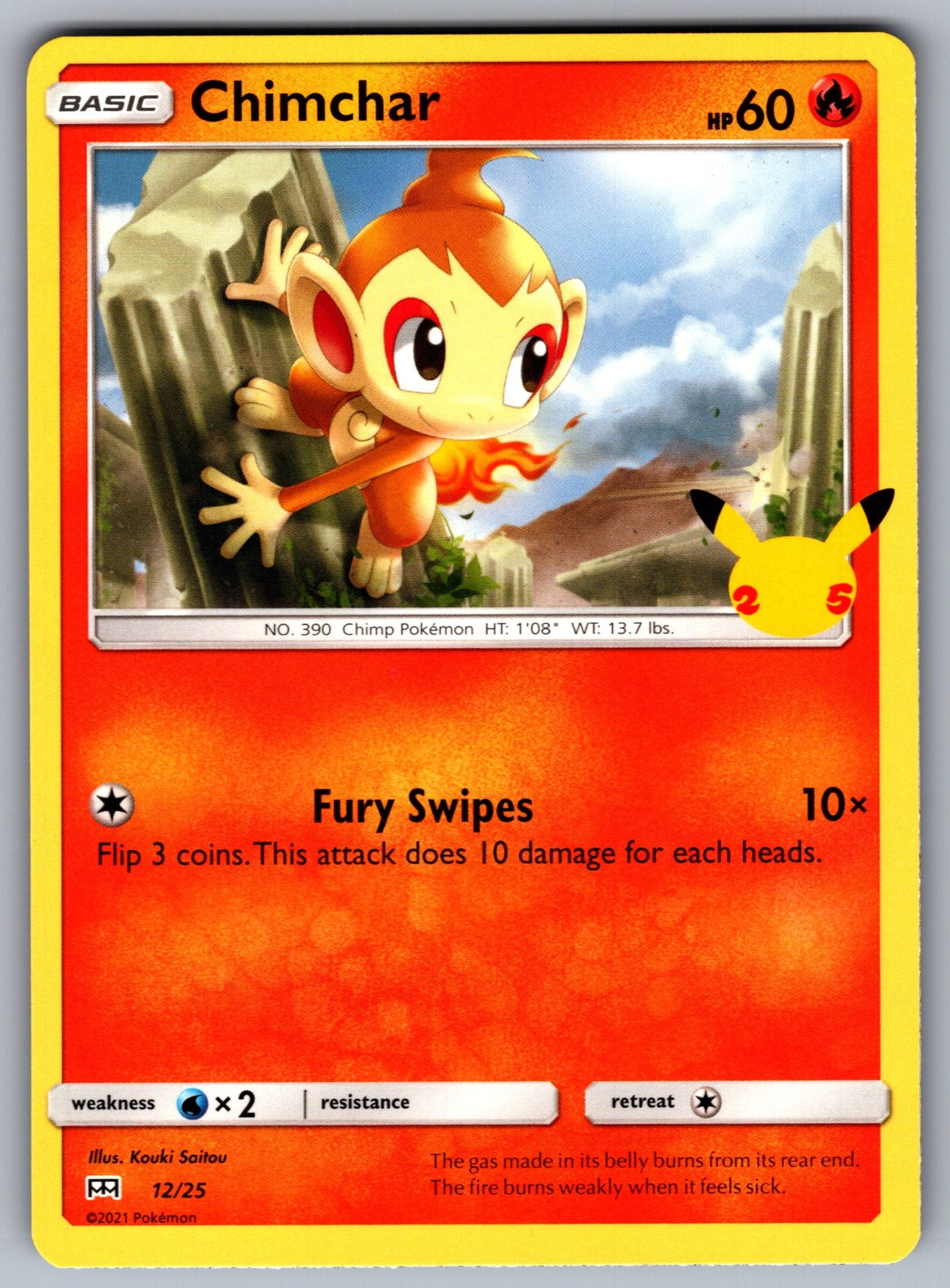 Chimchar - 12/25 Promo McDonald's 25th Anniversary Promos 012/025 NM 2021