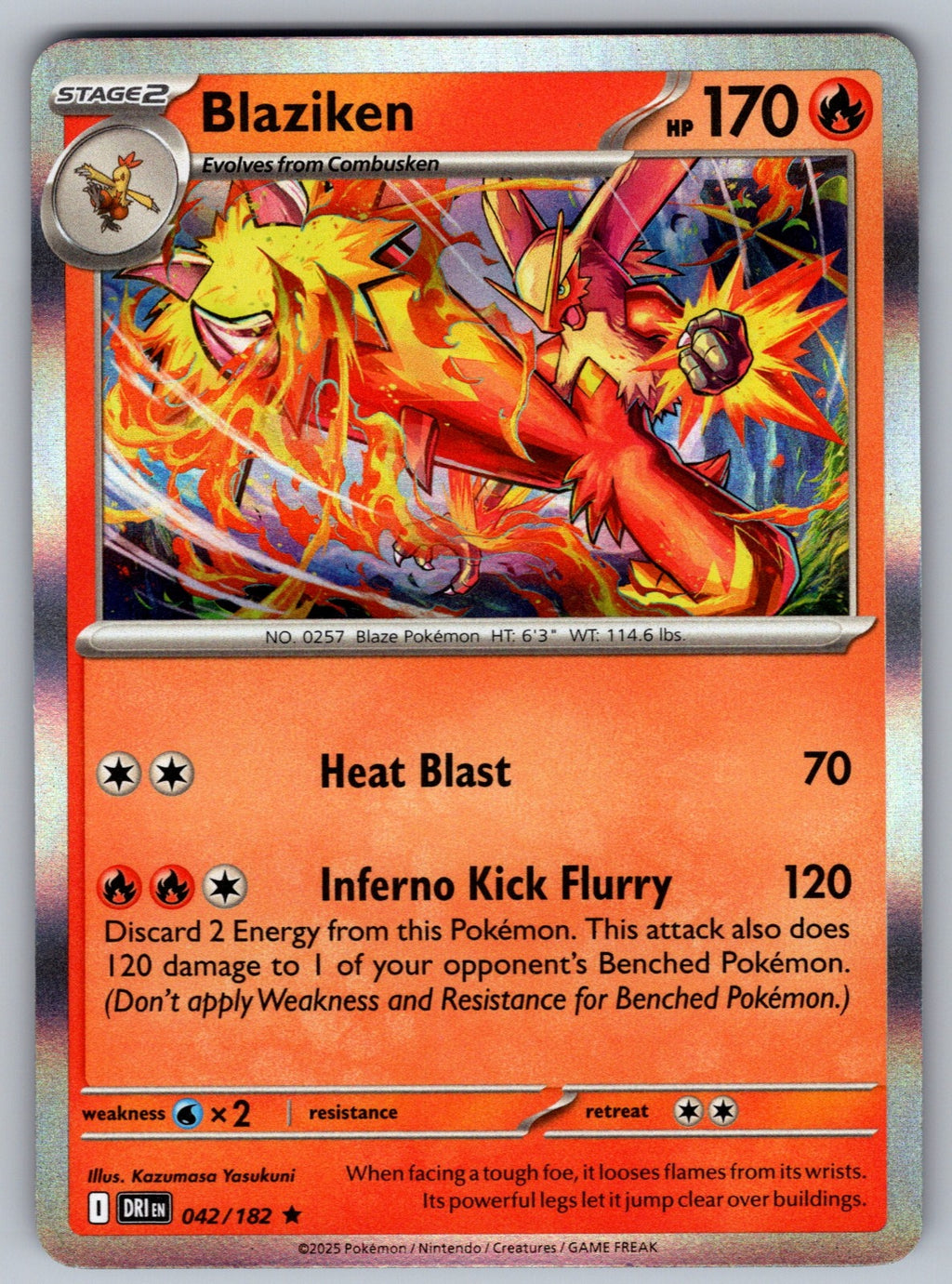Blaziken Holo Rare SV10: Destined Rivals 042/182 NM 2025
