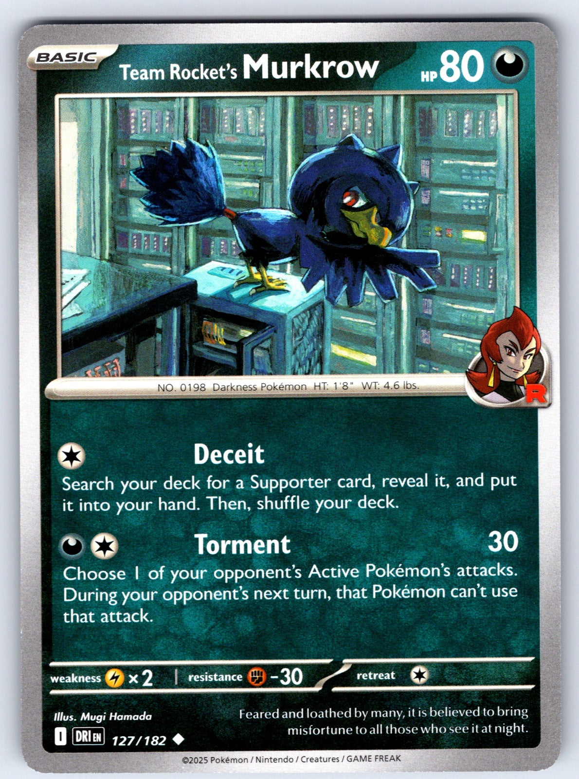Team Rocket's Murkrow Uncommon SV10: Destined Rivals 127/182 NM 2025