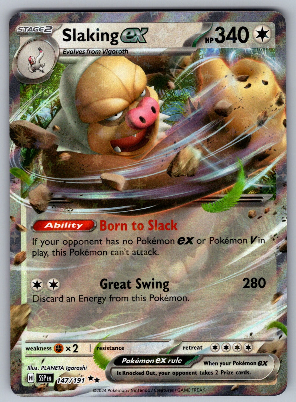 Slaking ex Holo Double Rare SV08: Surging Sparks 147/191 NM 2024