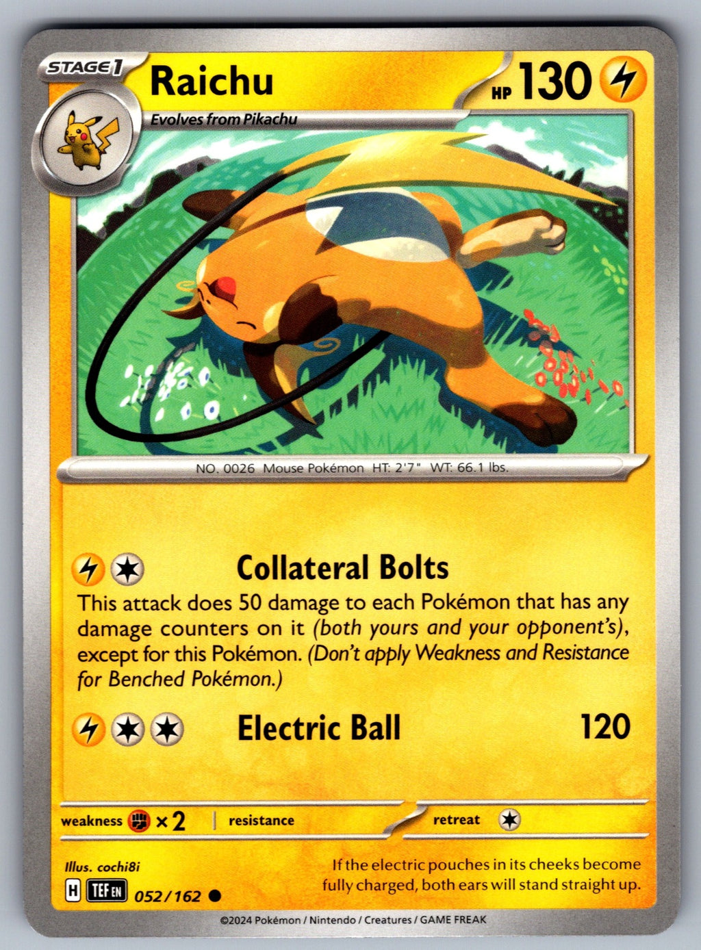 Raichu Common SV05: Temporal Forces 052/162 NM 2024