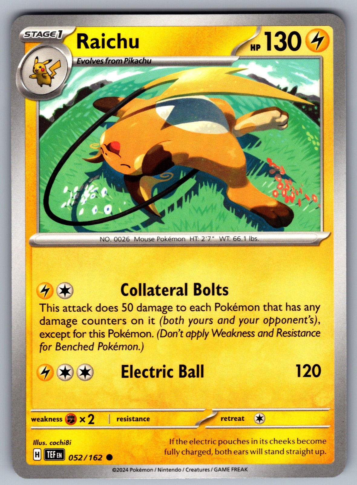 Raichu Common SV05: Temporal Forces 052/162 NM 2024