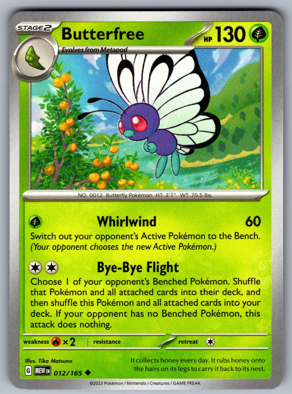 Butterfree Uncommon SV: Scarlet & Violet 151 012/165 NM 2023