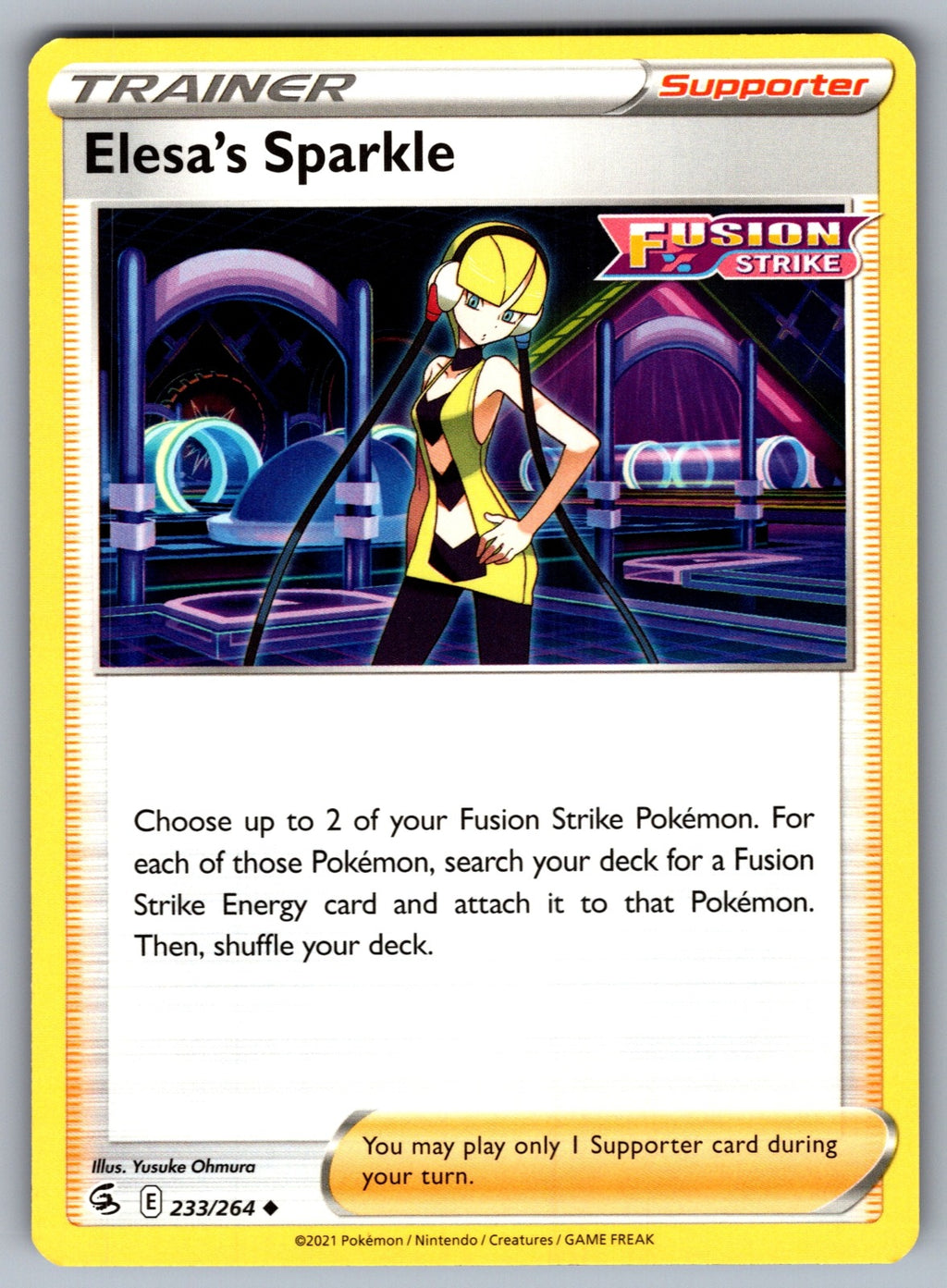 Elesa's Sparkle Uncommon SWSH08: Fusion Strike 233/264 NM 2021