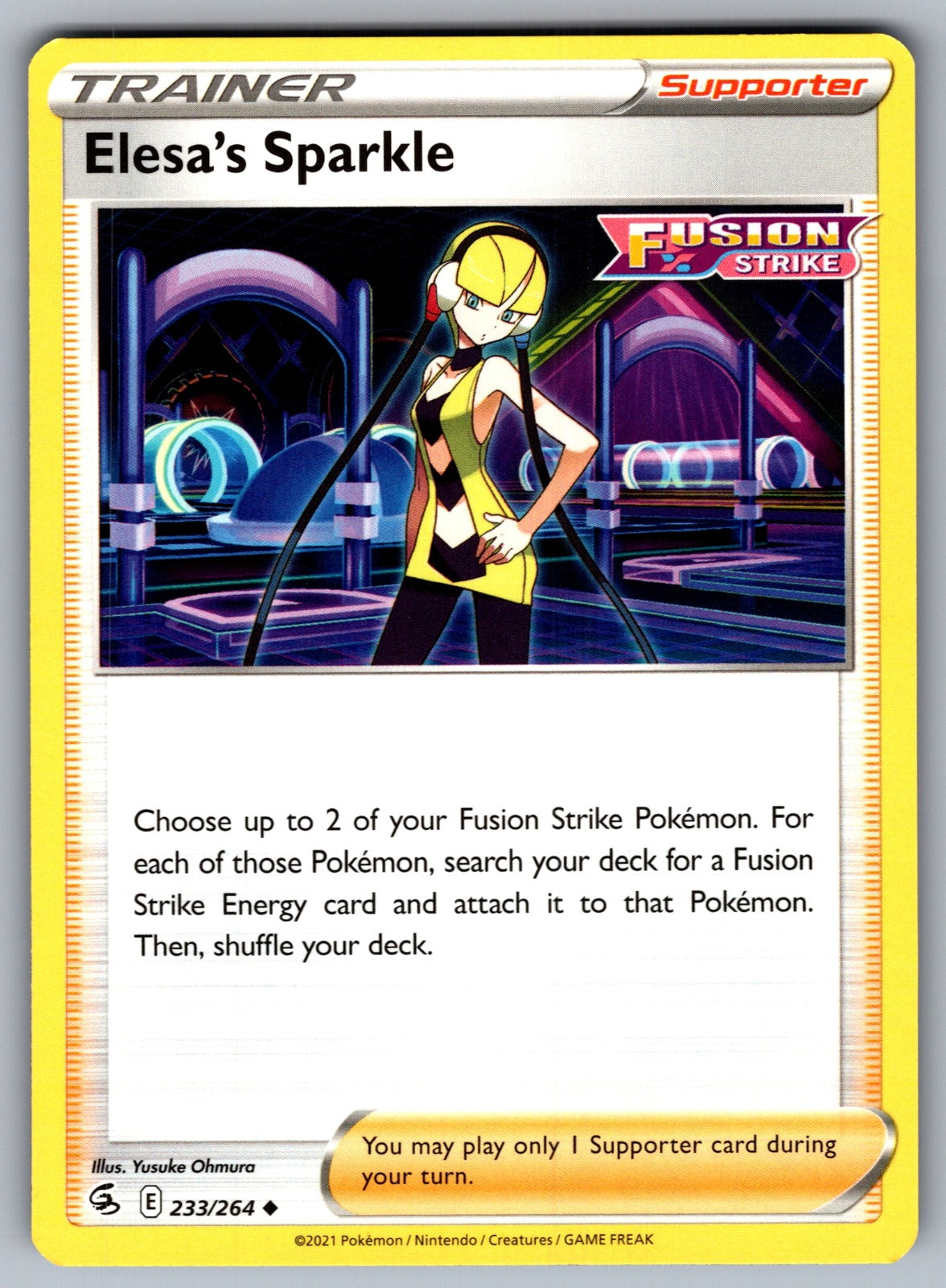 Elesa's Sparkle Uncommon SWSH08: Fusion Strike 233/264 NM 2021