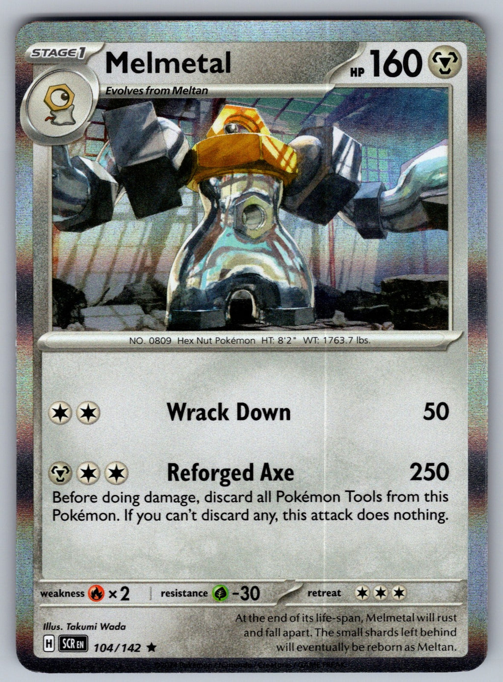 Melmetal Holo Rare SV07: Stellar Crown 104/142 NM 2024