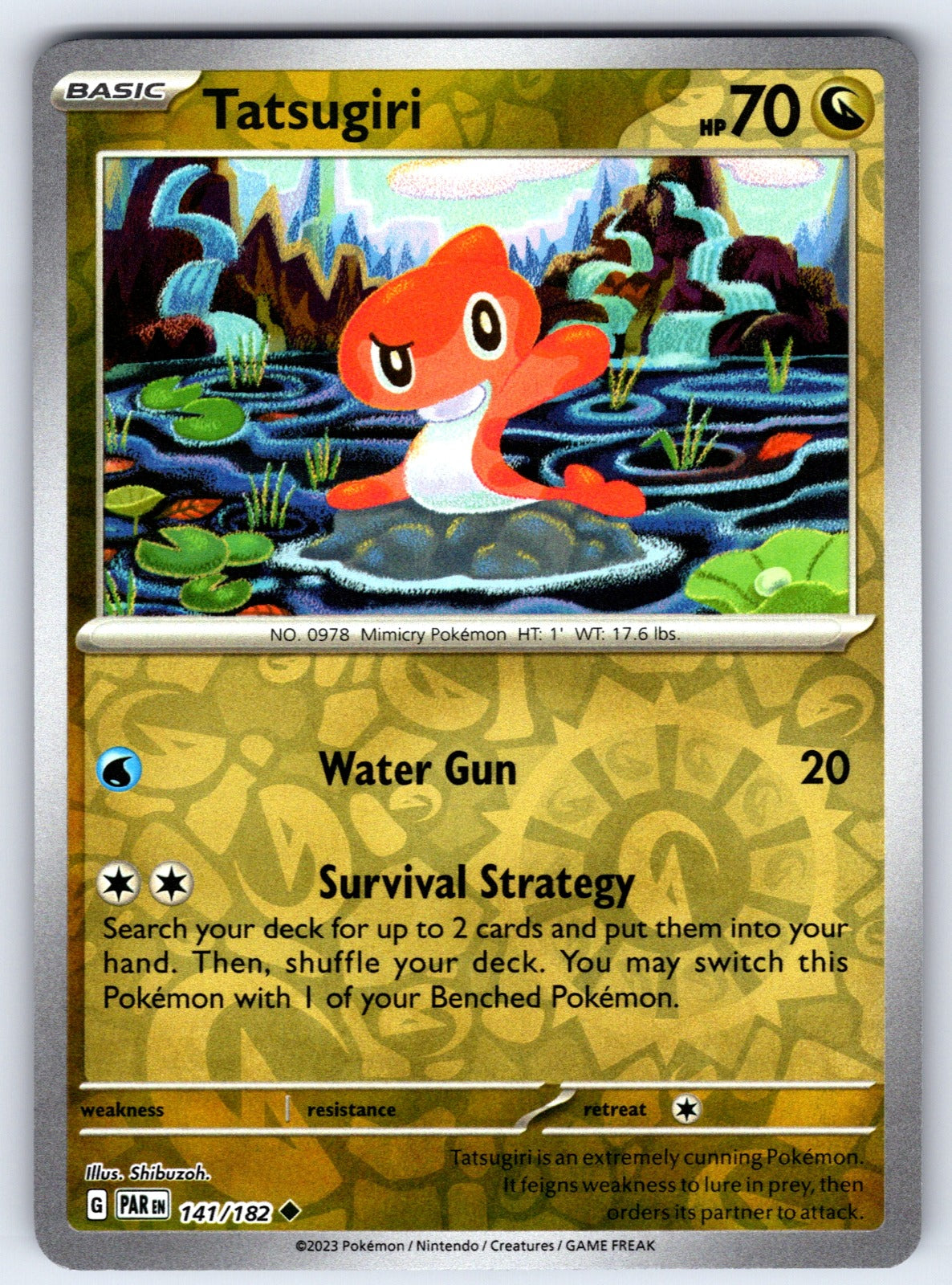 Tatsugiri Reverse Holo Uncommon SV04: Paradox Rift 141/182 NM 2023