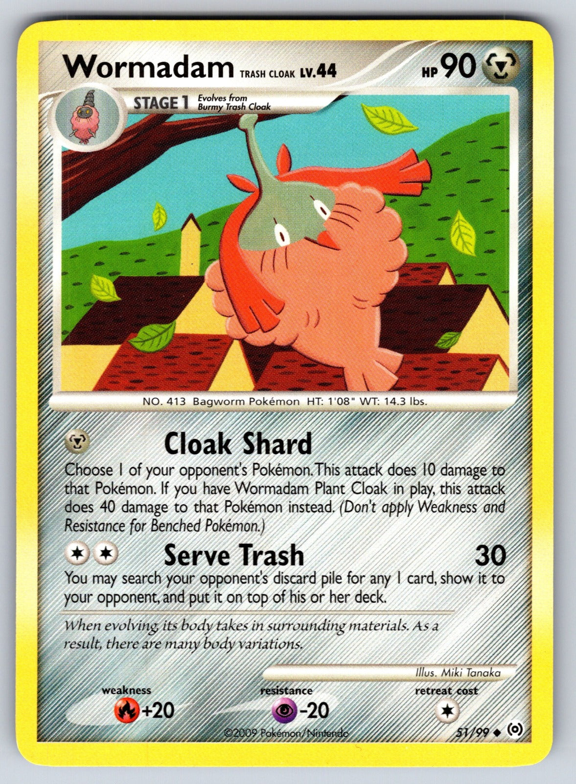 Wormadam Trash Cloak Uncommon Arceus 51/99 LP 2009