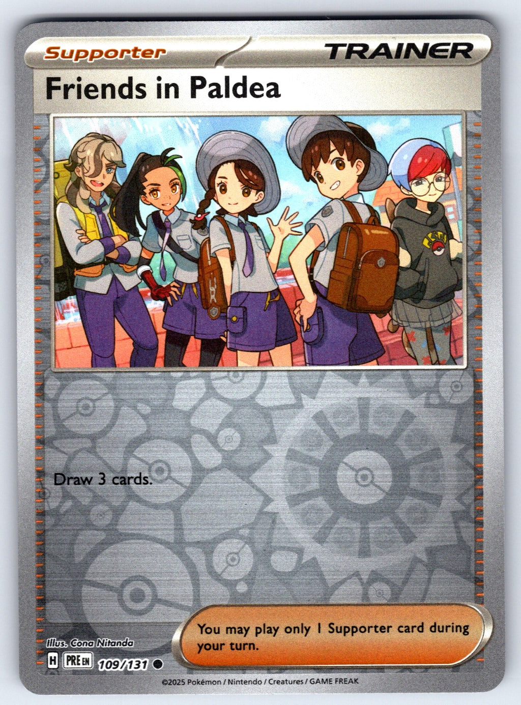 Friends in Paldea - Reverse Holo Common SV: Prismatic Evolutions 109/131 NM 2025