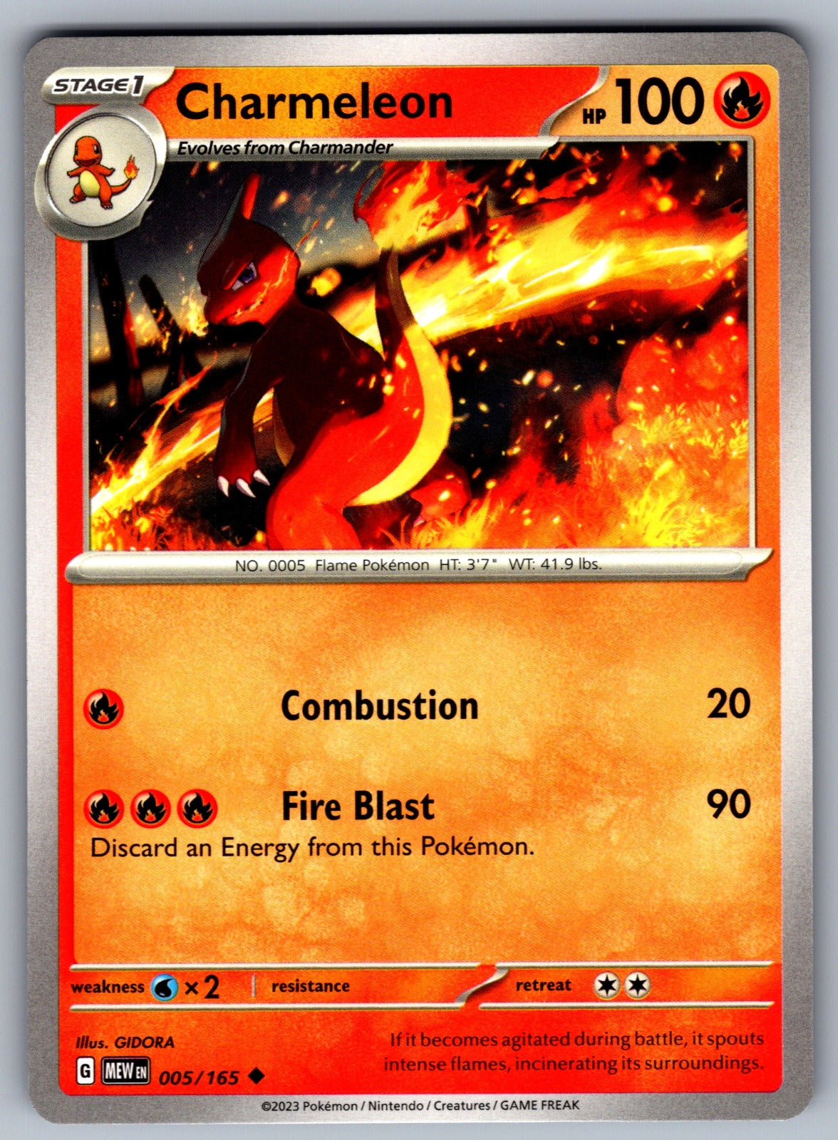 Charmeleon Uncommon SV: Scarlet & Violet 151 005/165 NM 2023