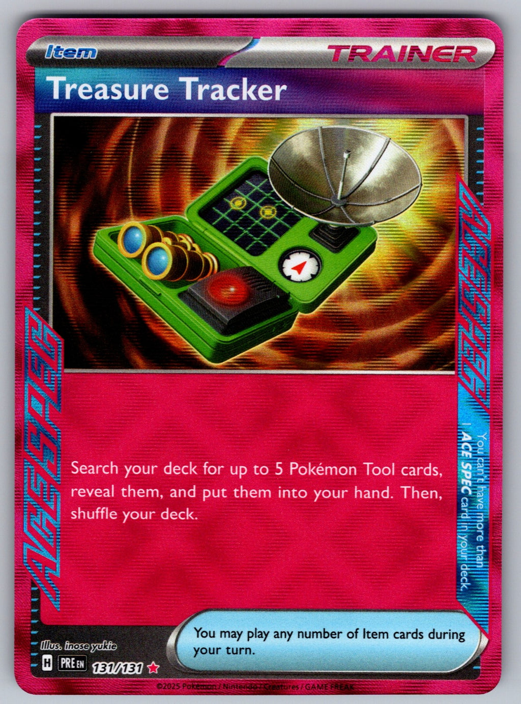 Treasure Tracker Holo ACE SPEC Rare SV: Prismatic Evolutions 131/131 NM 2025
