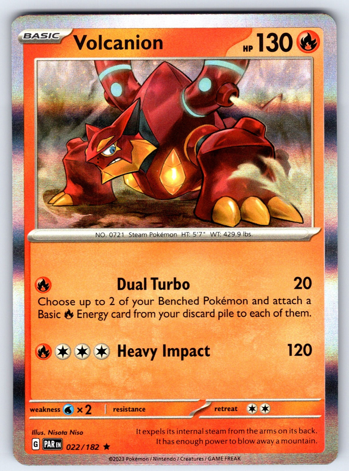 Volcanion Holo Rare SV04: Paradox Rift 022/182 NM 2023