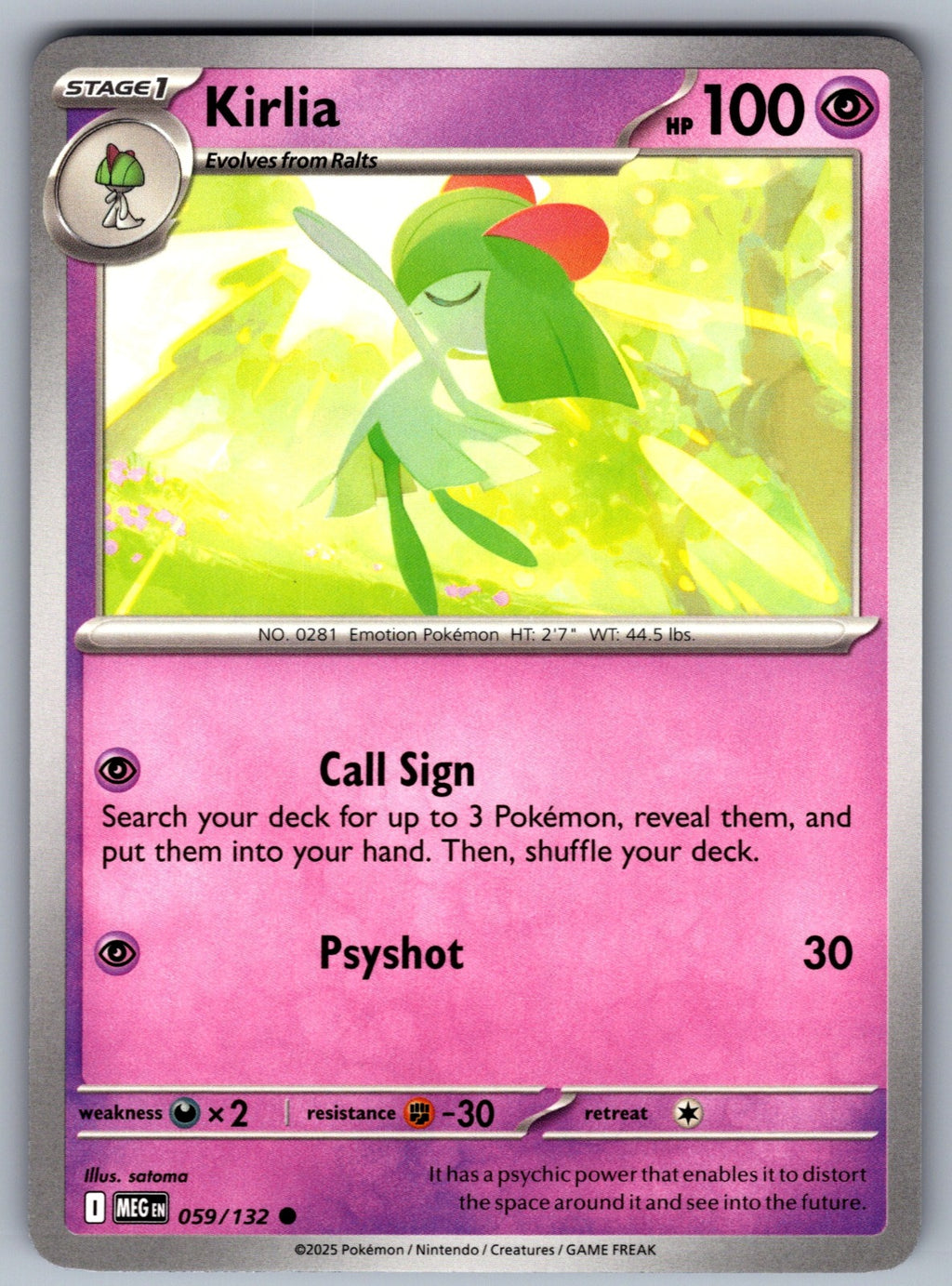 Kirlia Common ME01: Mega Evolution 059/132 NM 2025
