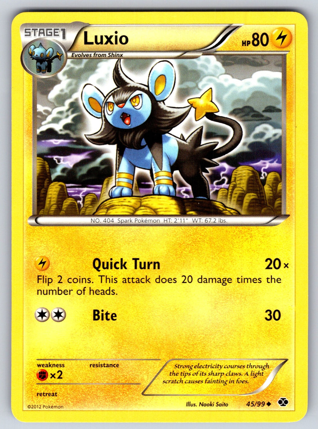 Luxio (45) Uncommon Next Destinies 45/99 LP 2012