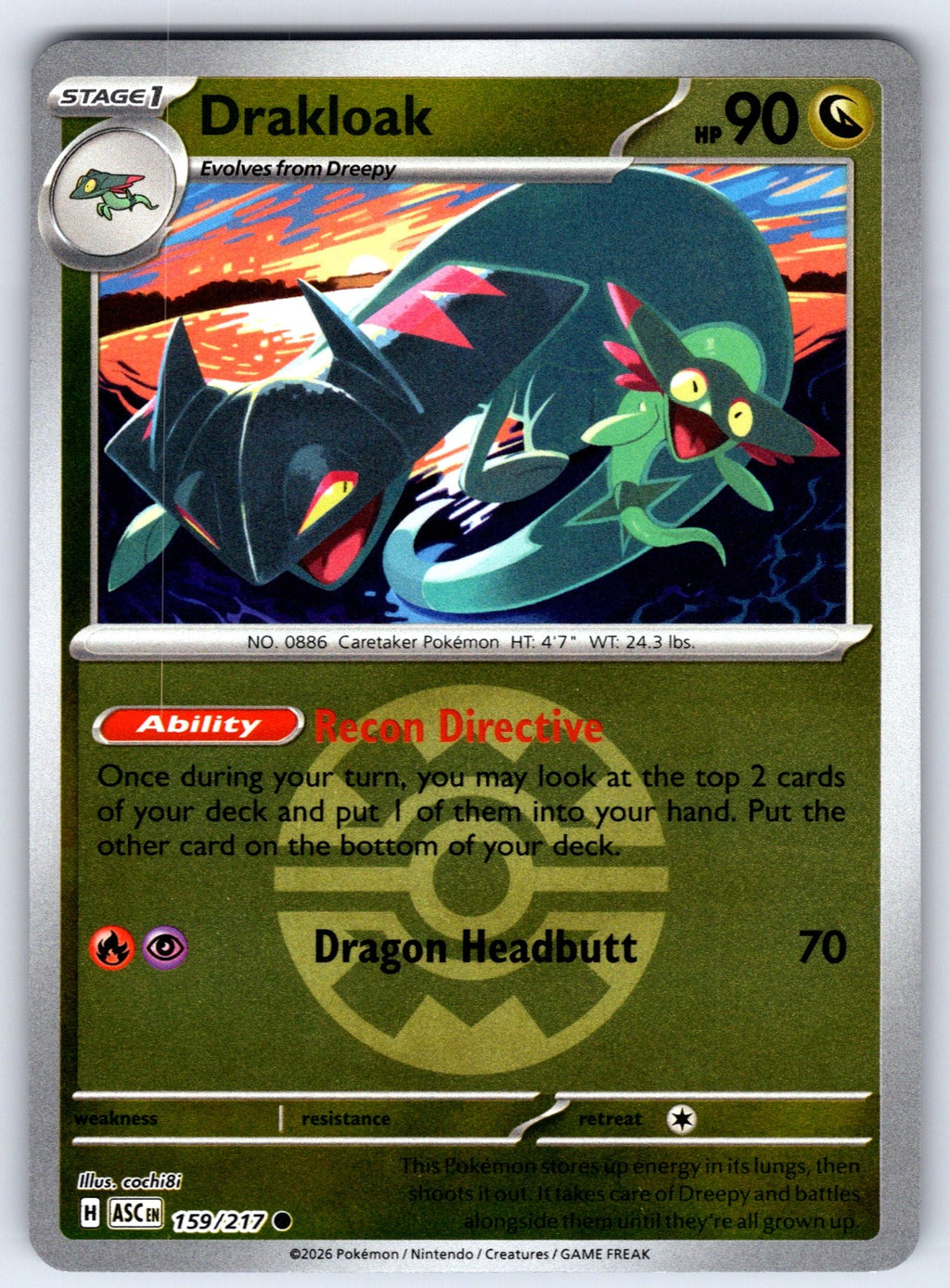 Drakloak Reverse Holo Common ME: Ascended Heroes 159/217 NM 2026