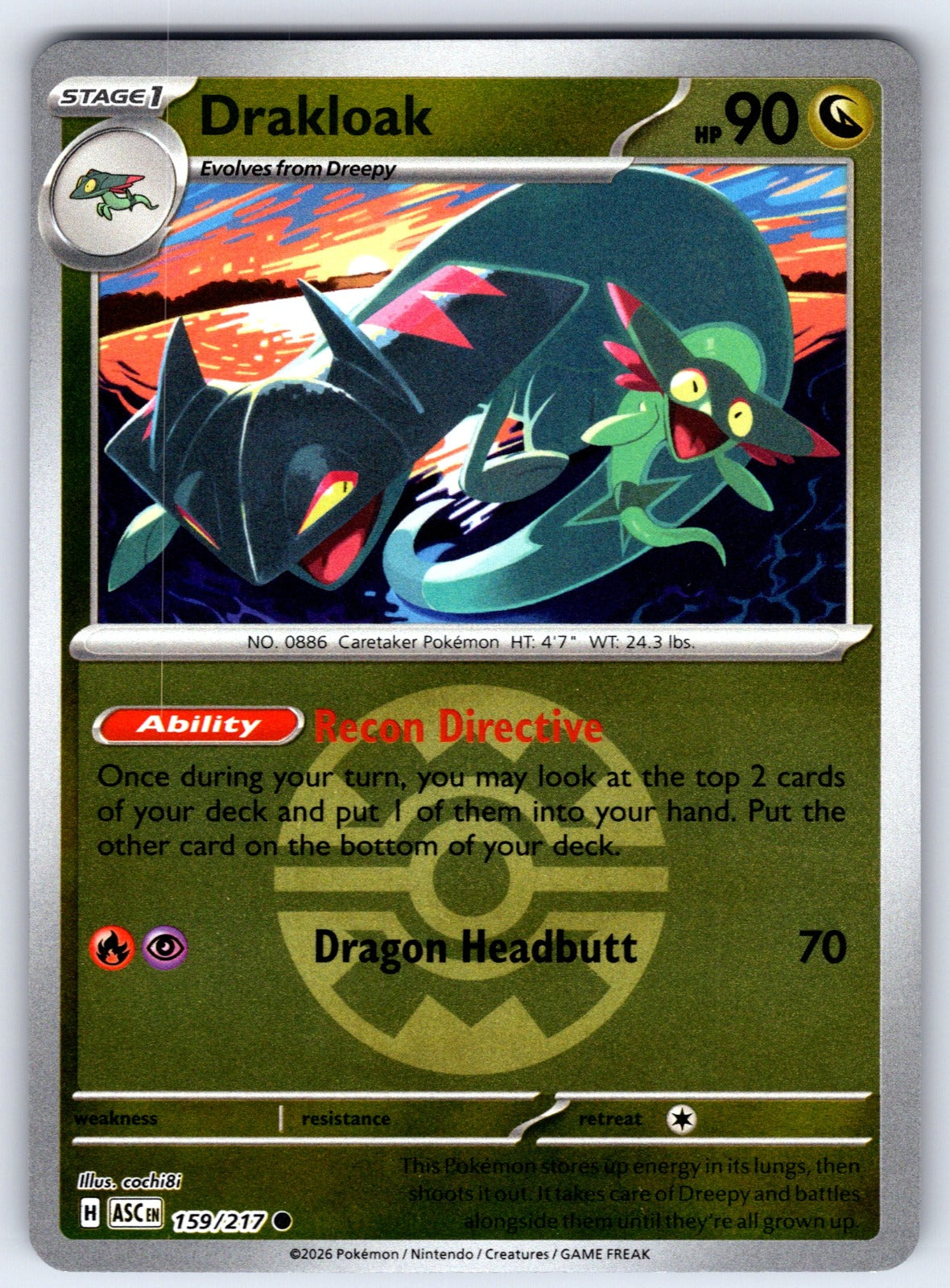 Drakloak Reverse Holo Common ME: Ascended Heroes 159/217 NM 2026