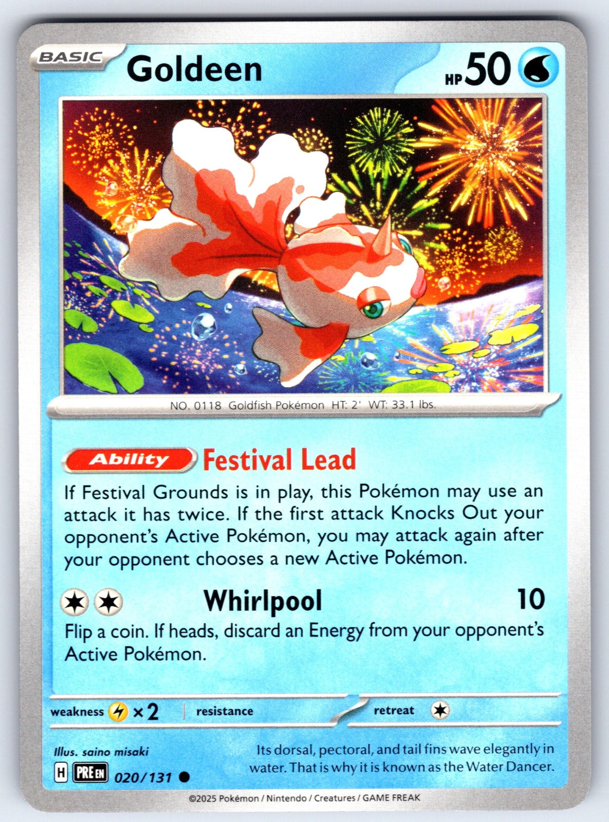 Goldeen Common SV: Prismatic Evolutions 020/131 NM 2025