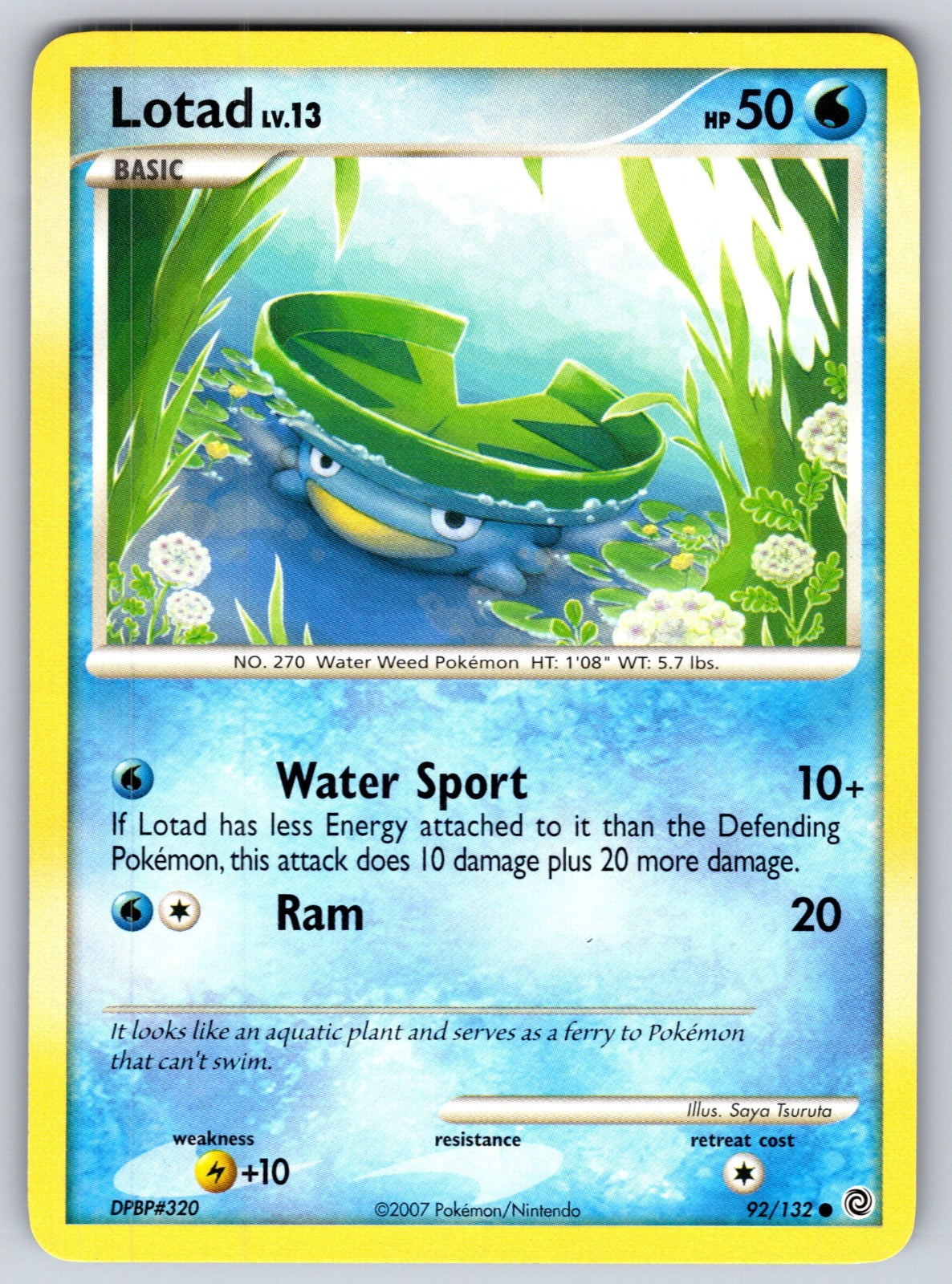 Lotad Common Secret Wonders 92/132 LP 2007