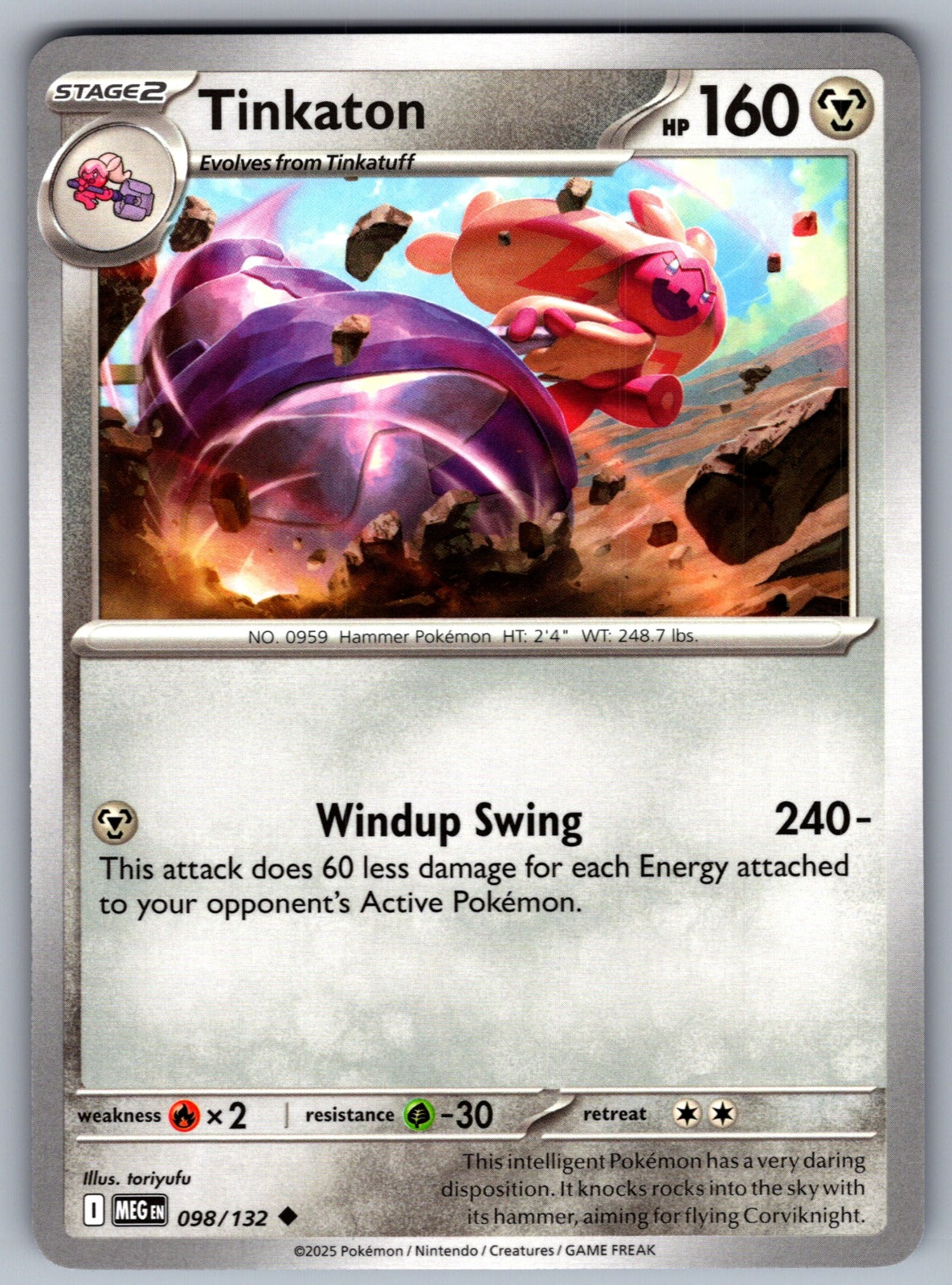 Tinkaton Uncommon ME01: Mega Evolution 098/132 NM 2025
