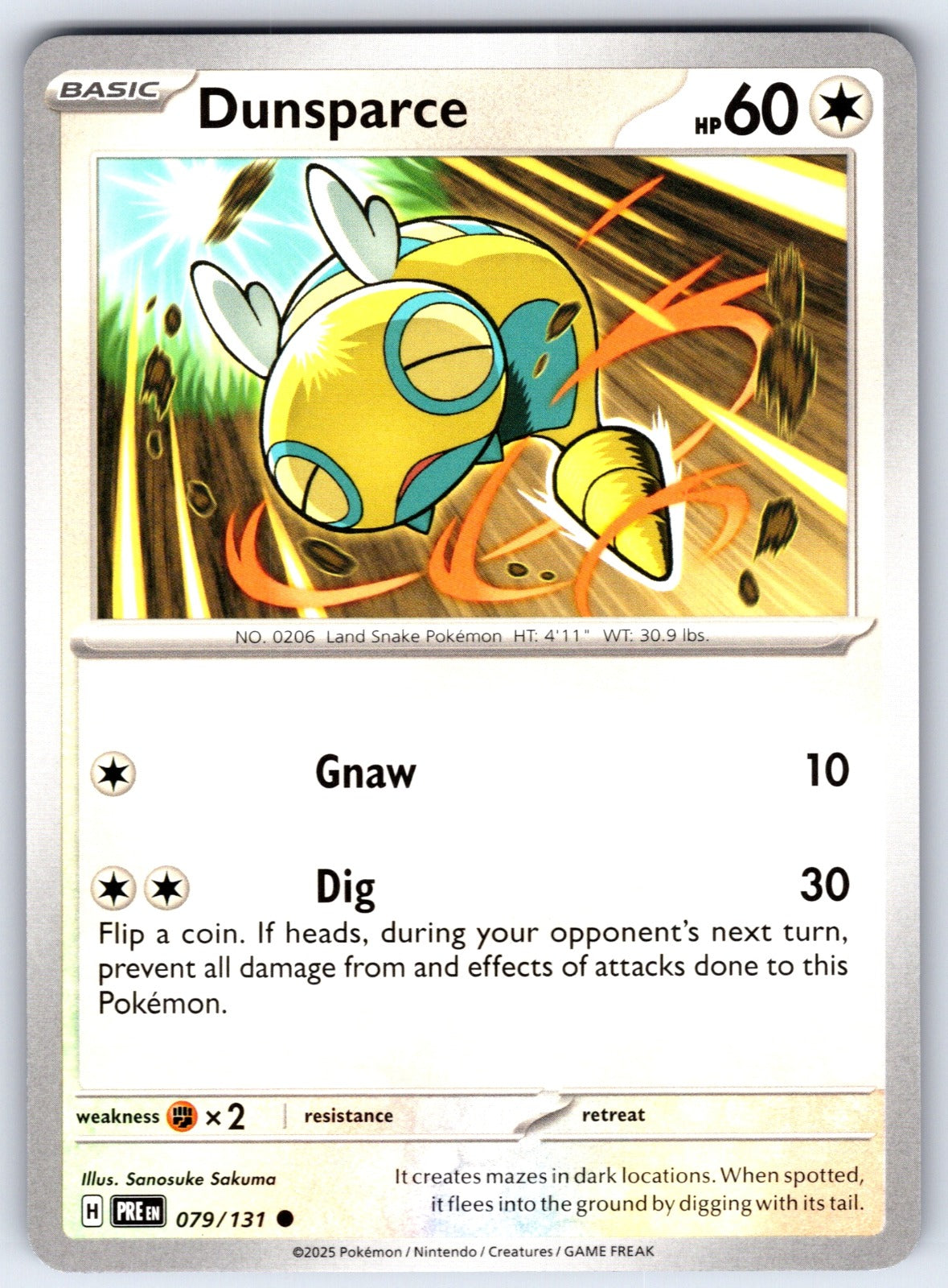 Dunsparce Common SV: Prismatic Evolutions 079/131 NM 2025