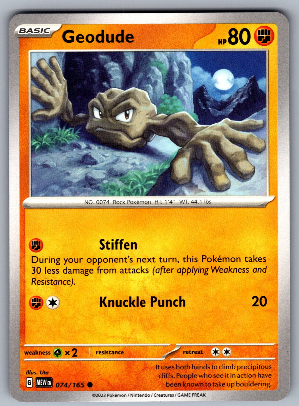 Geodude Common SV: Scarlet & Violet 151 074/165 NM 2023