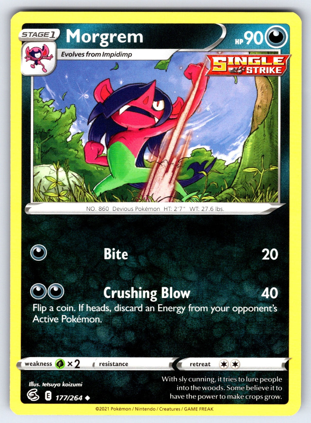 Morgrem Uncommon SWSH08: Fusion Strike 177/264 NM 2021