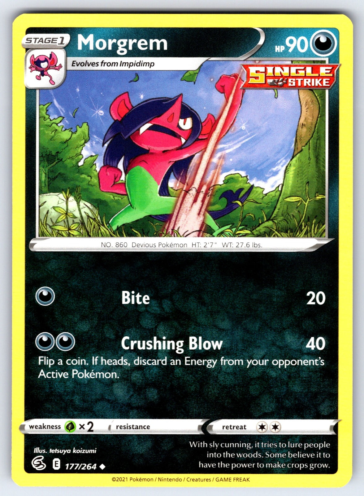 Morgrem Uncommon SWSH08: Fusion Strike 177/264 NM 2021