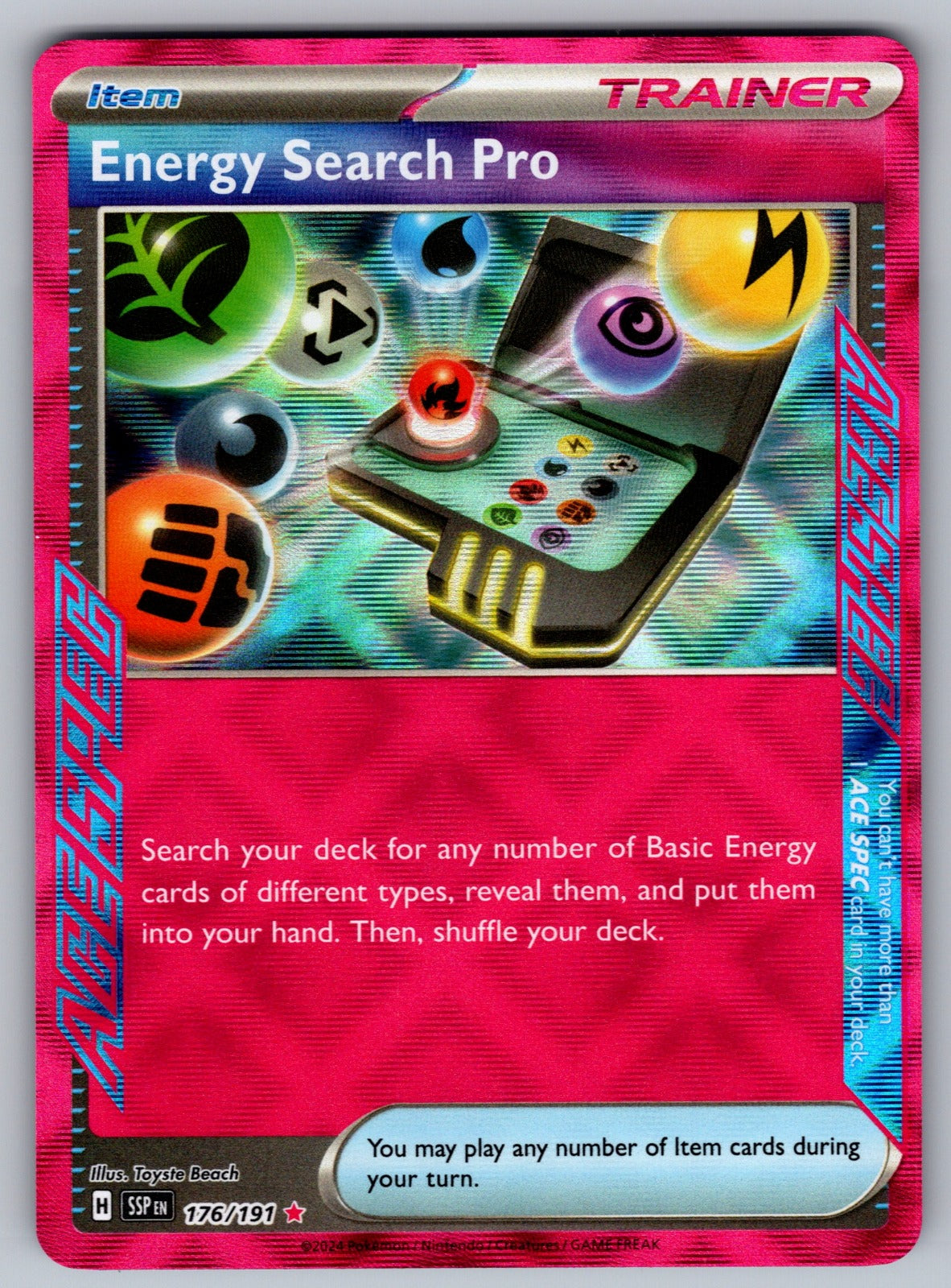 Energy Search Pro Holo ACE SPEC Rare SV08: Surging Sparks 176/191 NM 2024