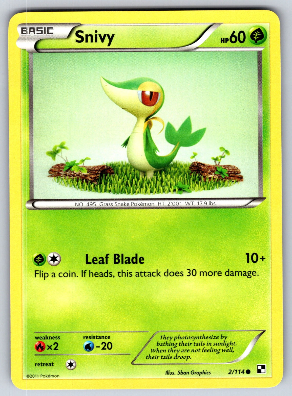 Snivy (2) Common Black and White 2/114 LP 2011