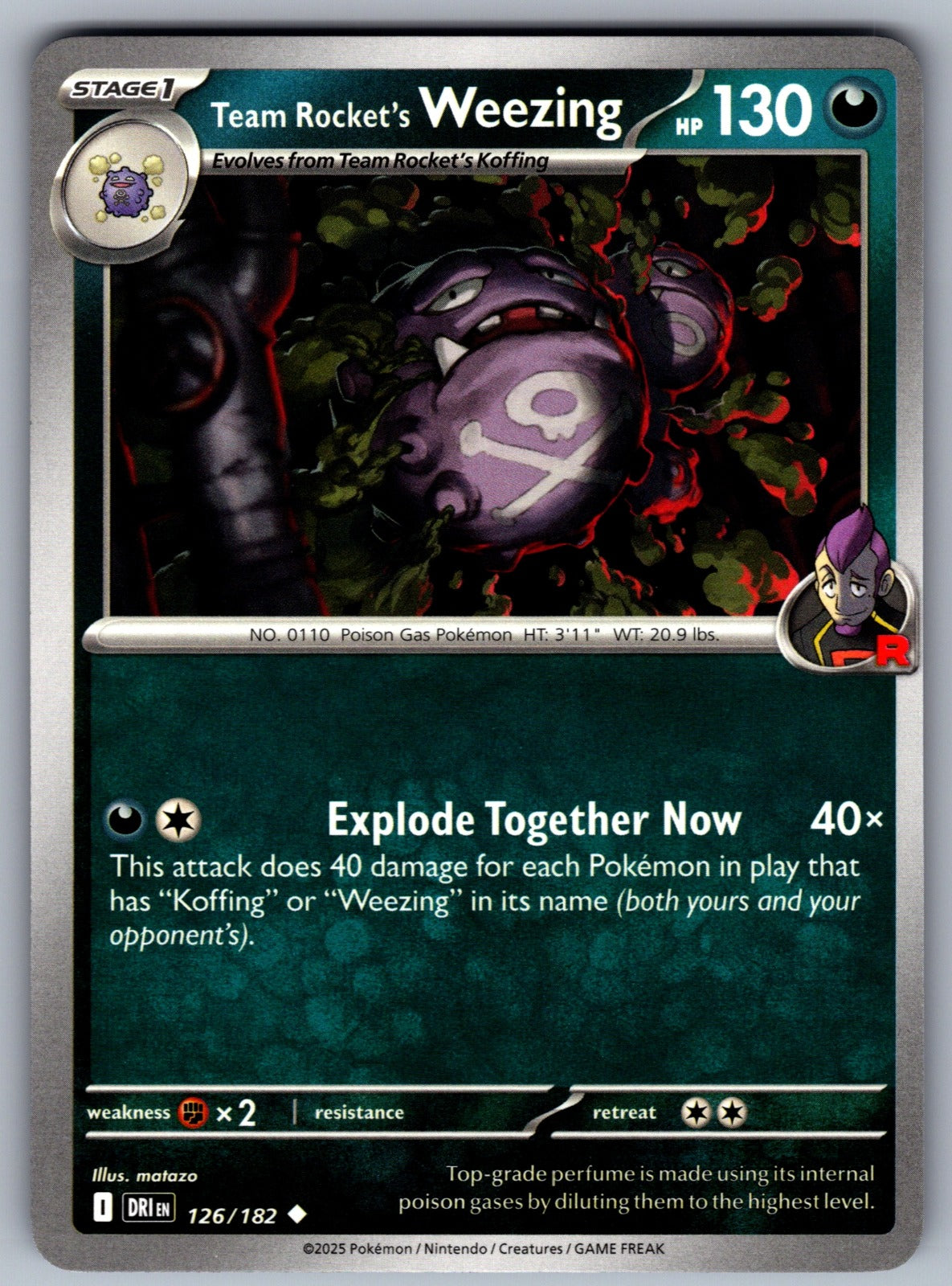 Team Rocket's Weezing Uncommon SV10: Destined Rivals 126/182 NM 2025