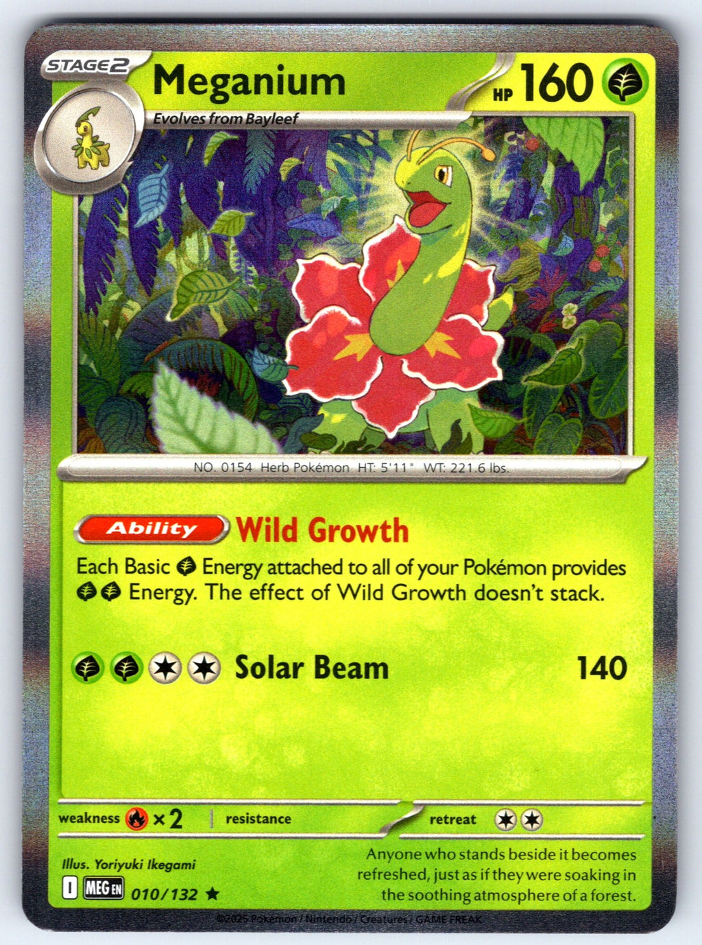 Meganium Holo Rare ME01: Mega Evolution 010/132 NM 2025