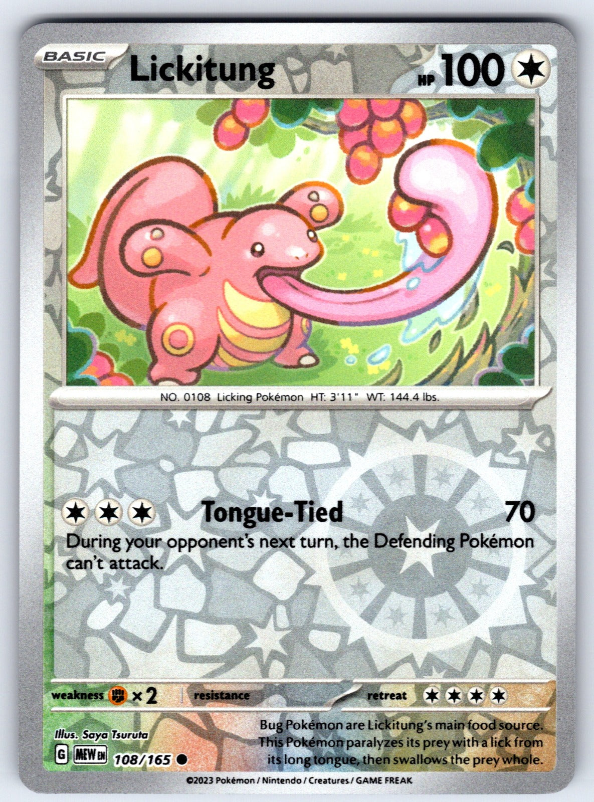 Lickitung Reverse Holo Common SV: Scarlet & Violet 151 108/165 NM 2023