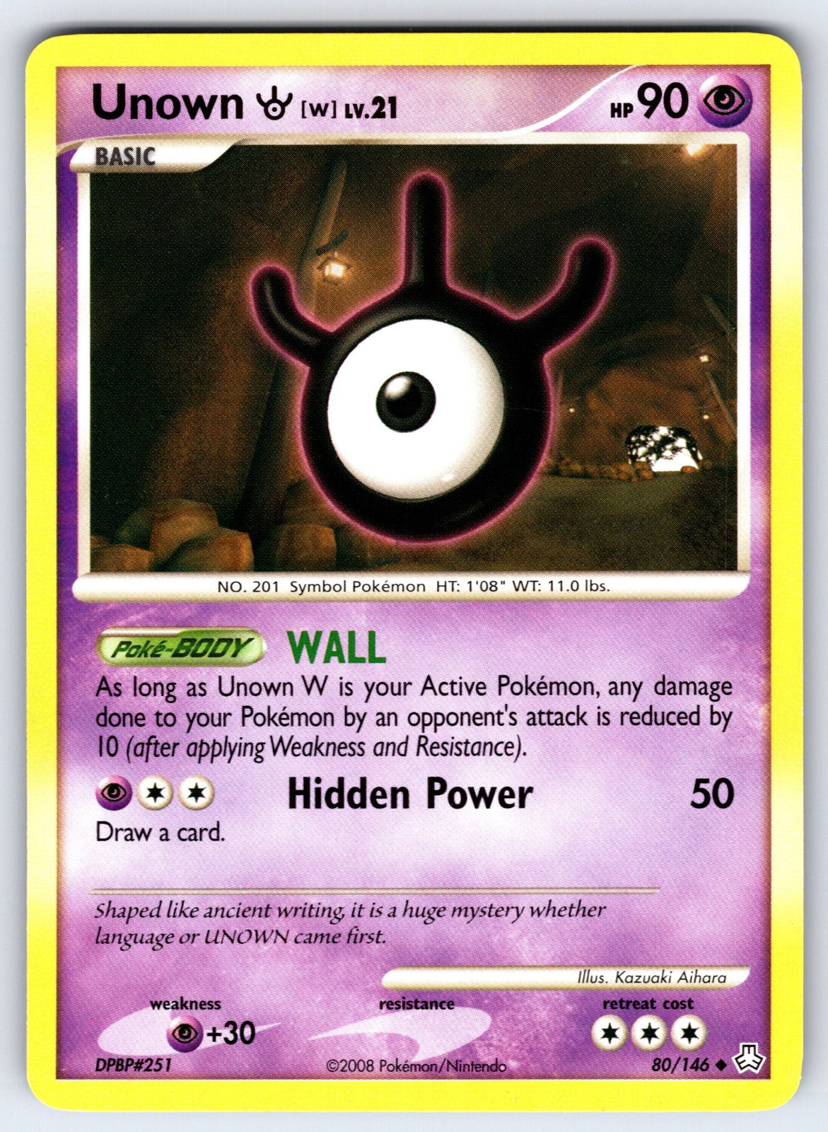 Unown (W) Uncommon Legends Awakened 80/146 LP 2008