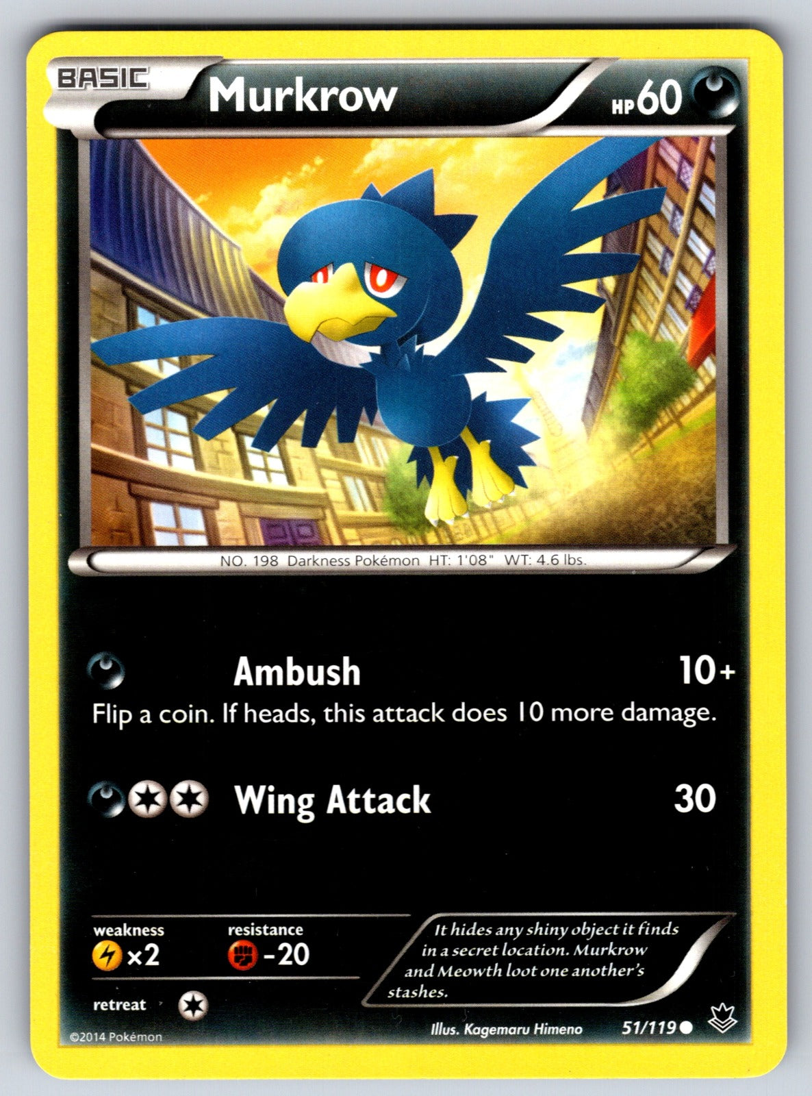 Murkrow Common XY - Phantom Forces 51/119 LP 2014